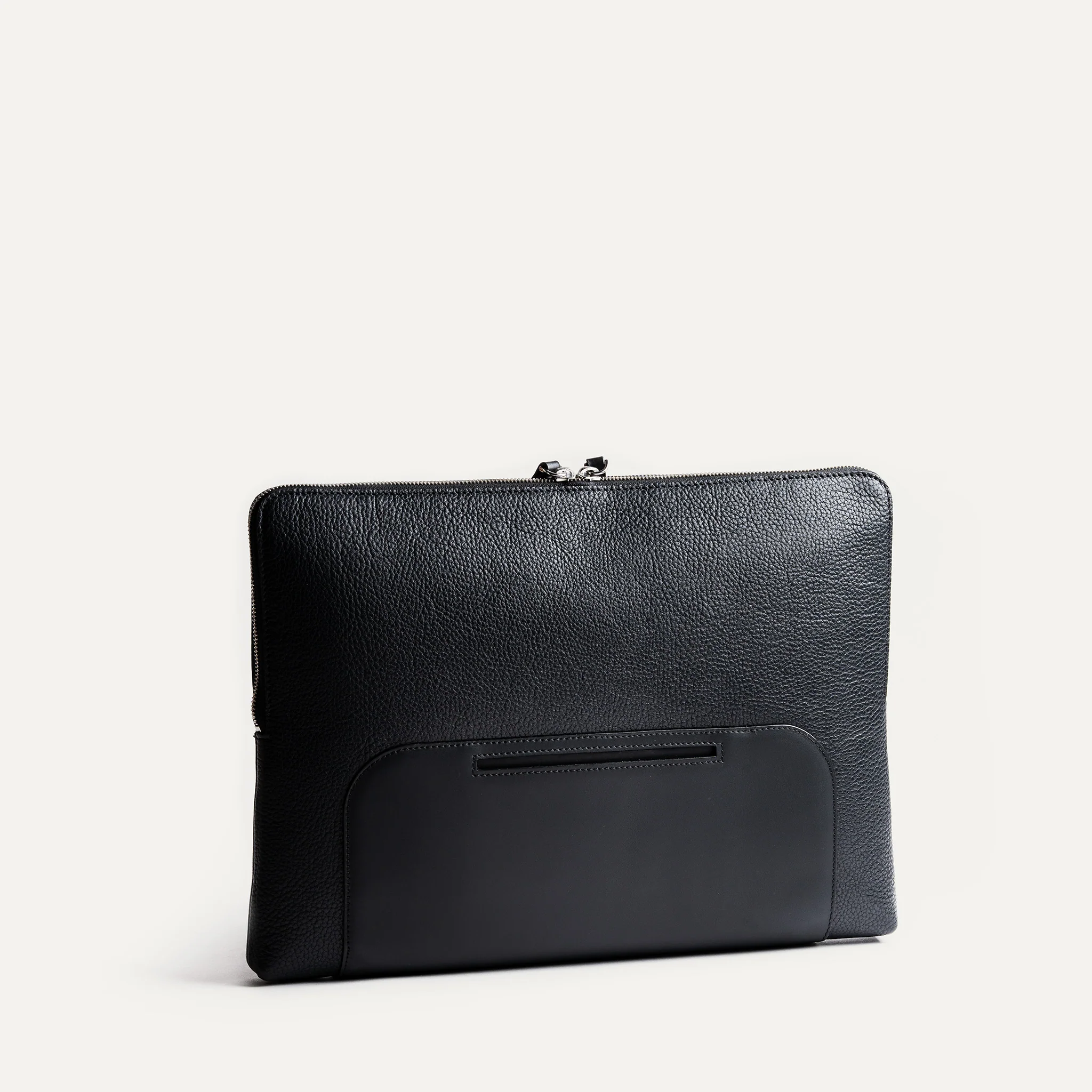 Pochette ordinateur en cuir ~ ANNA - NOIR - Image 3