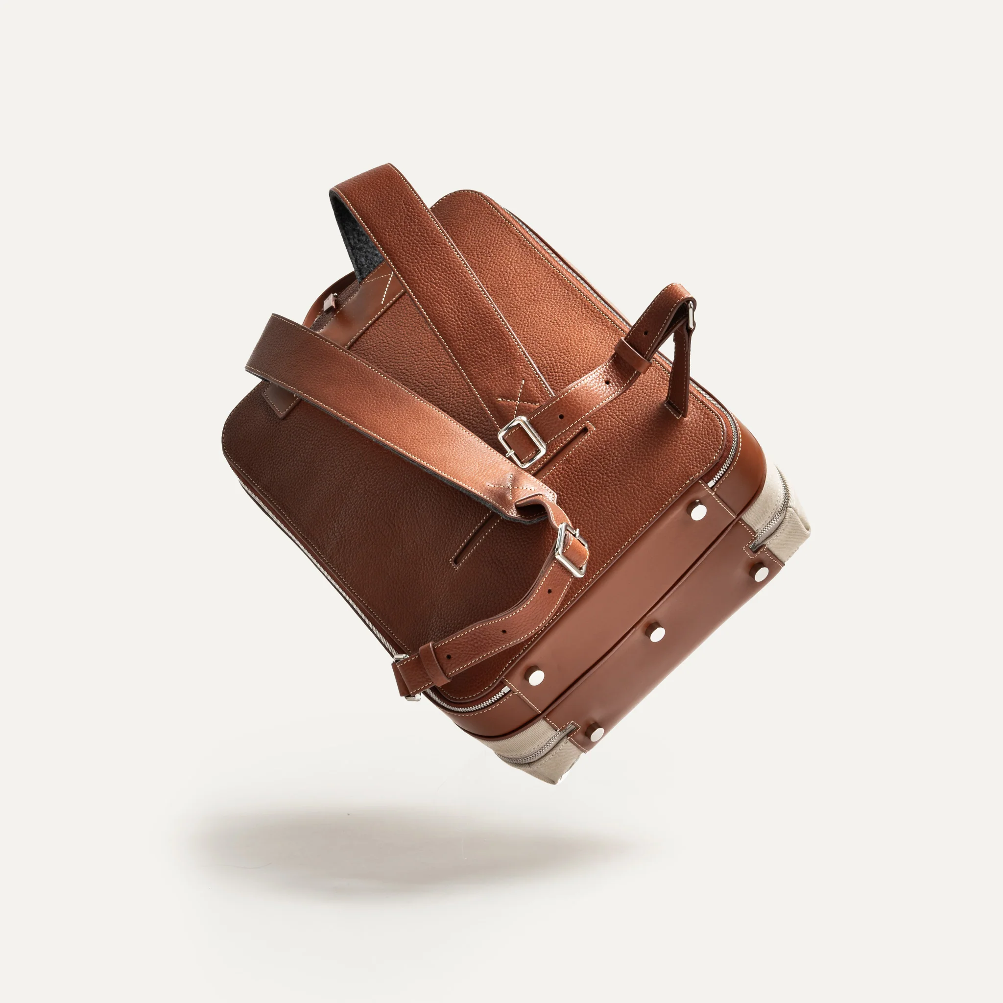 ANTOINE | Toile Sable & cuir cognac - Image 15