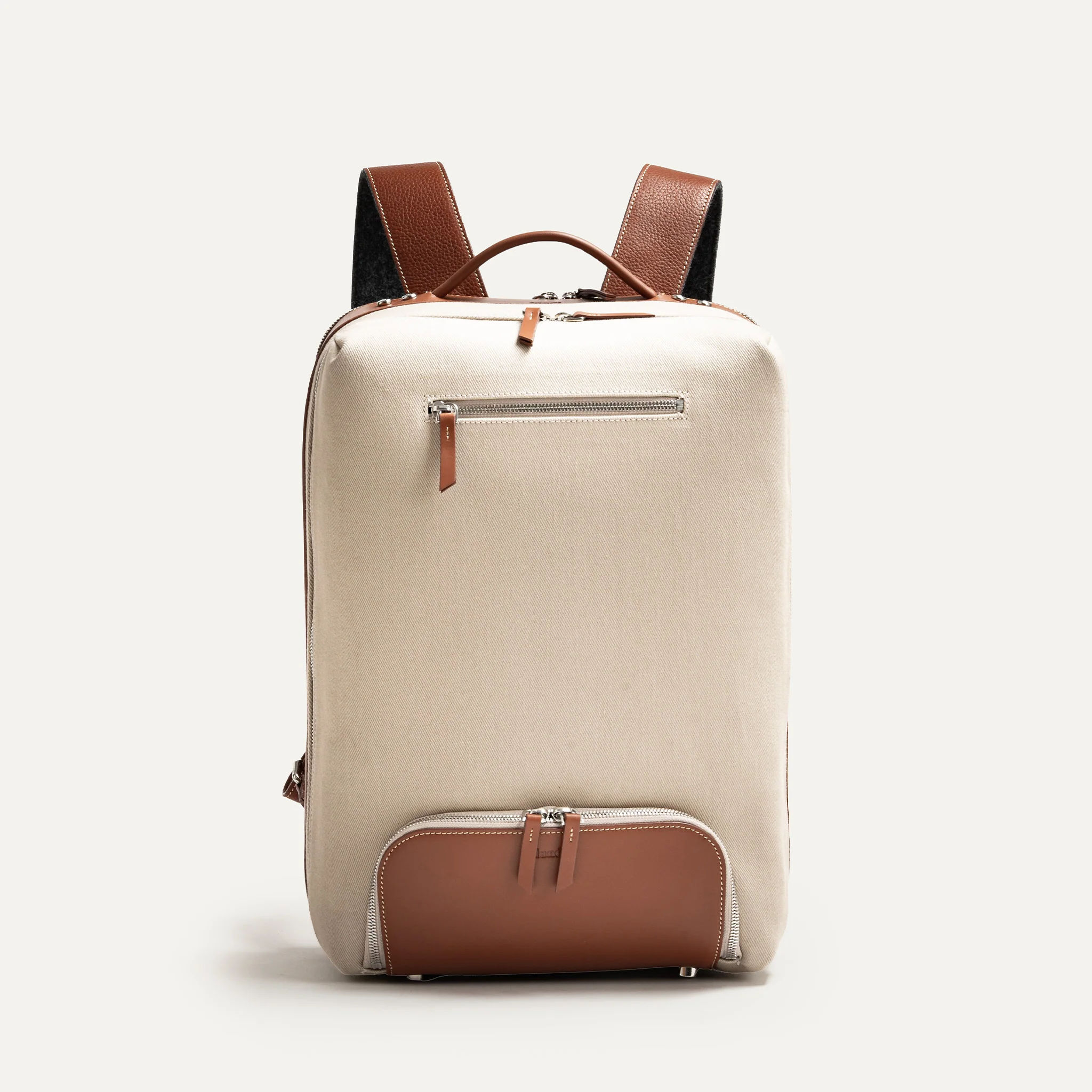 ANTOINE | Toile Sable & cuir cognac - Image 4