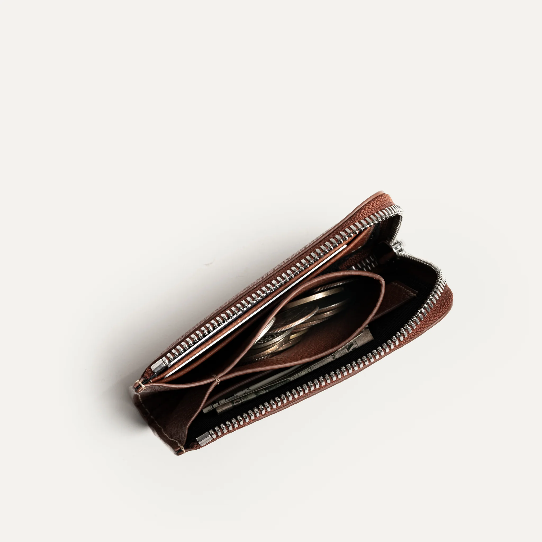 Portefeuille en cuir grainé ~ CLOVIS - COGNAC - Image 4