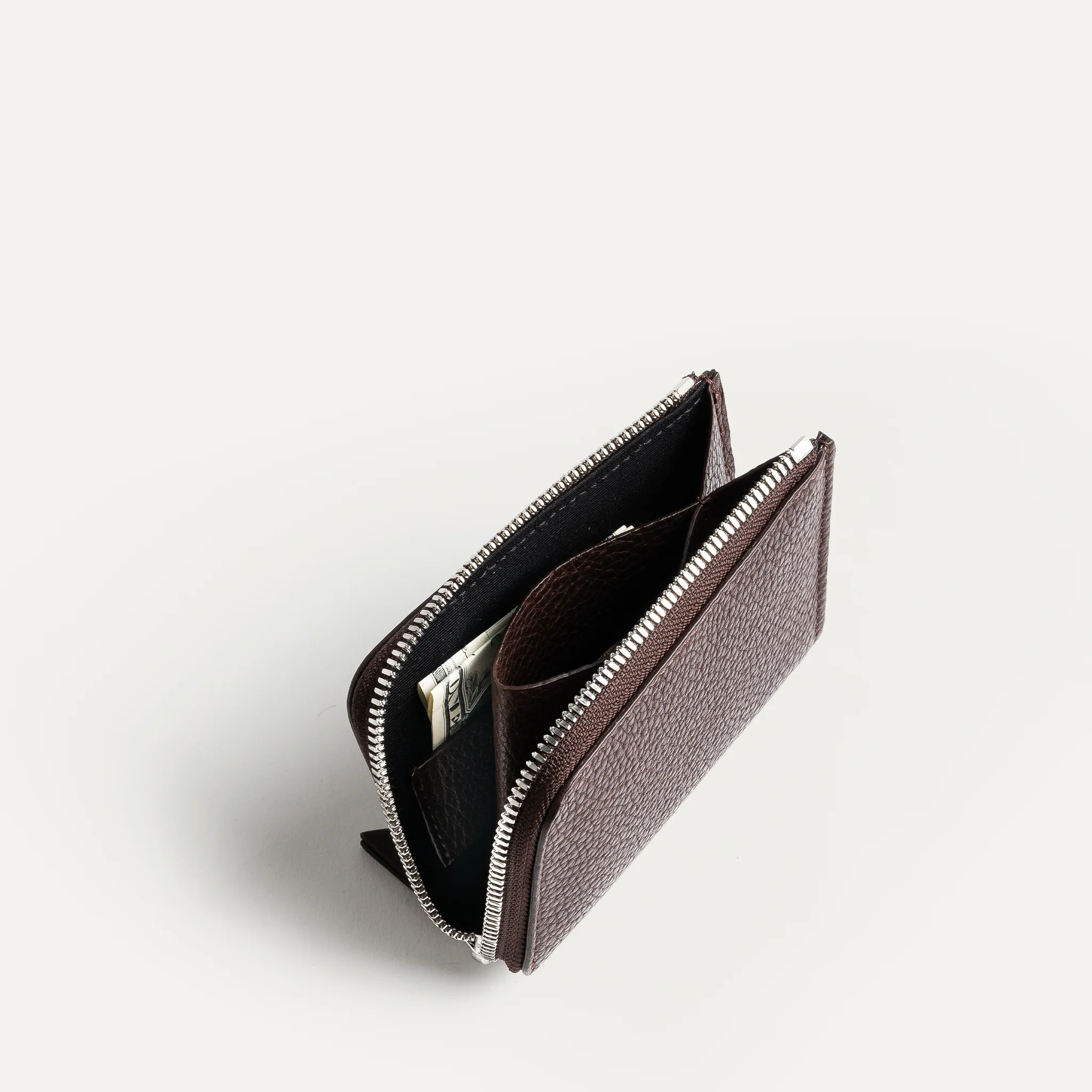 Portefeuille en cuir grainé ~ CLOVIS - MARRON - Image 4