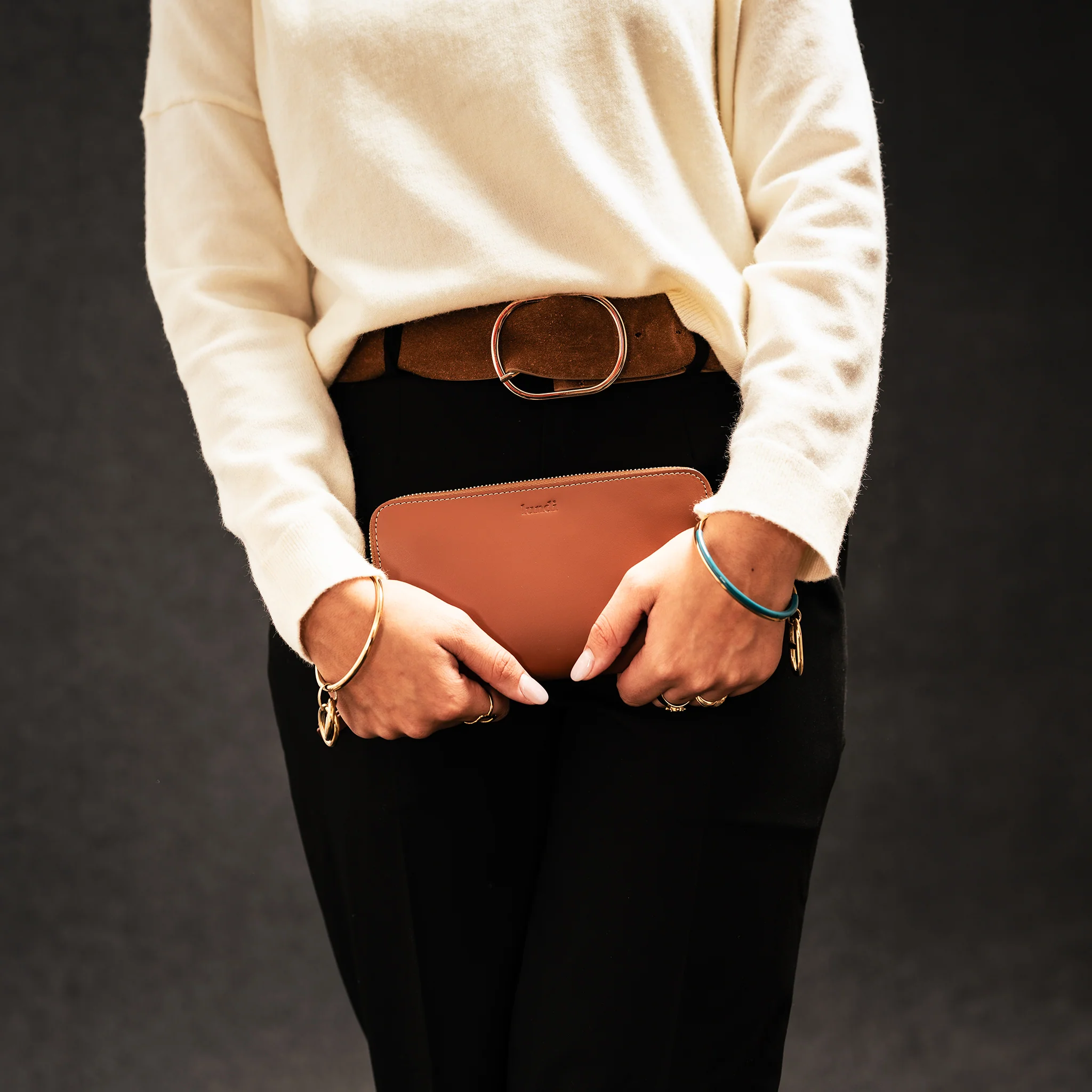 Compagnon en cuir lisse ~ STELLA - COGNAC - Image 7