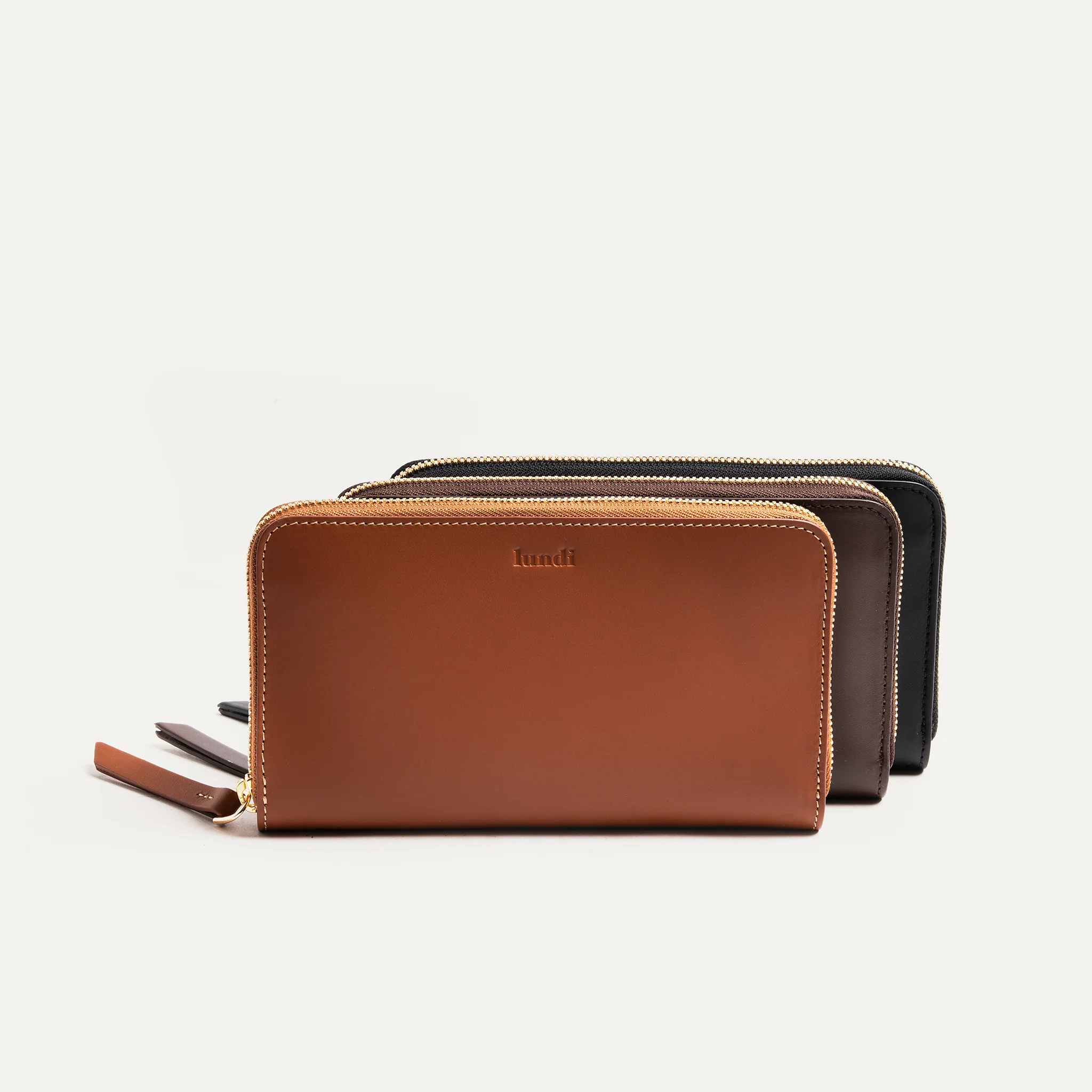 Compagnon en cuir lisse ~ STELLA - MARRON - Image 9