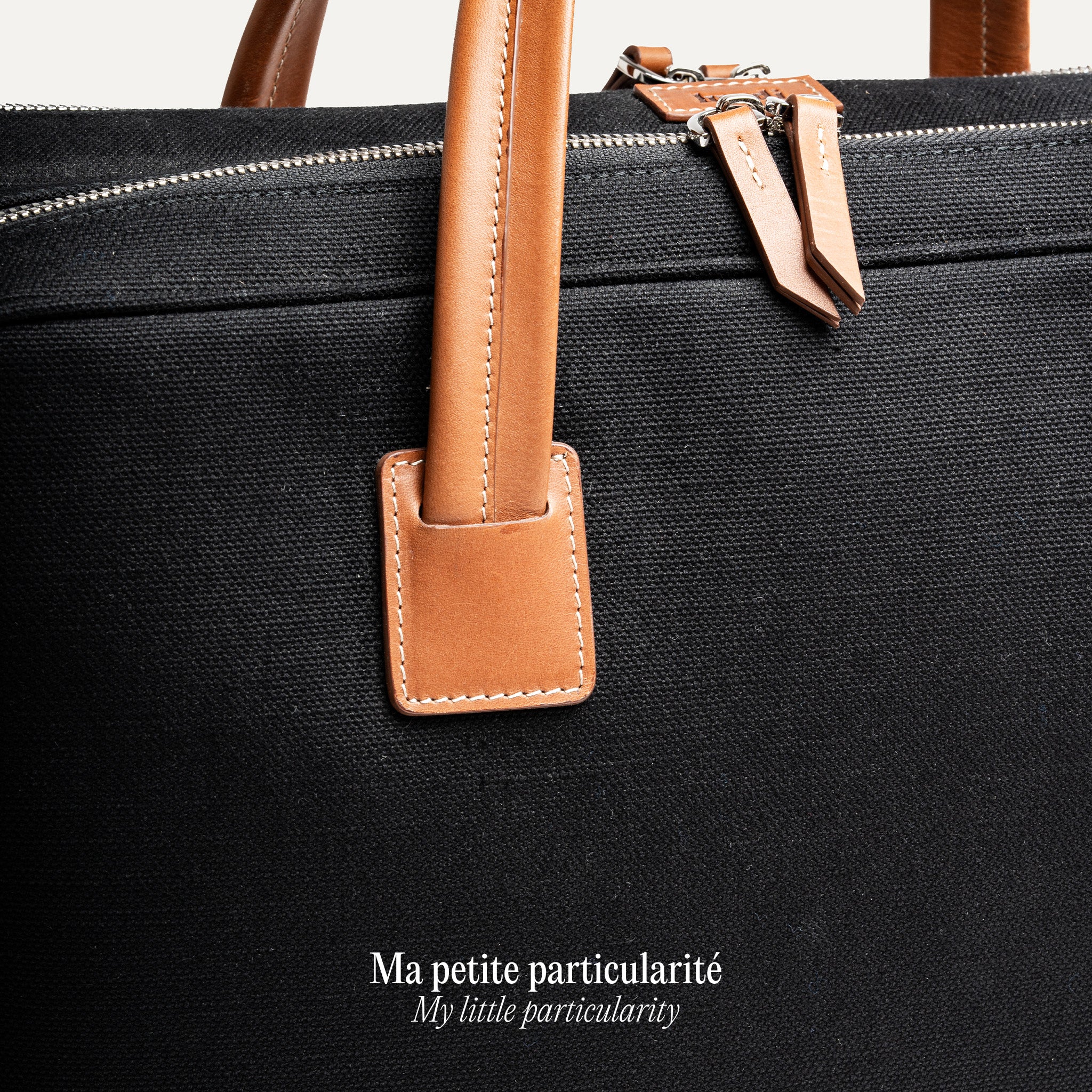 CONALLY | Toile Noire et cuir cognac - Prototype #25 - Image 3