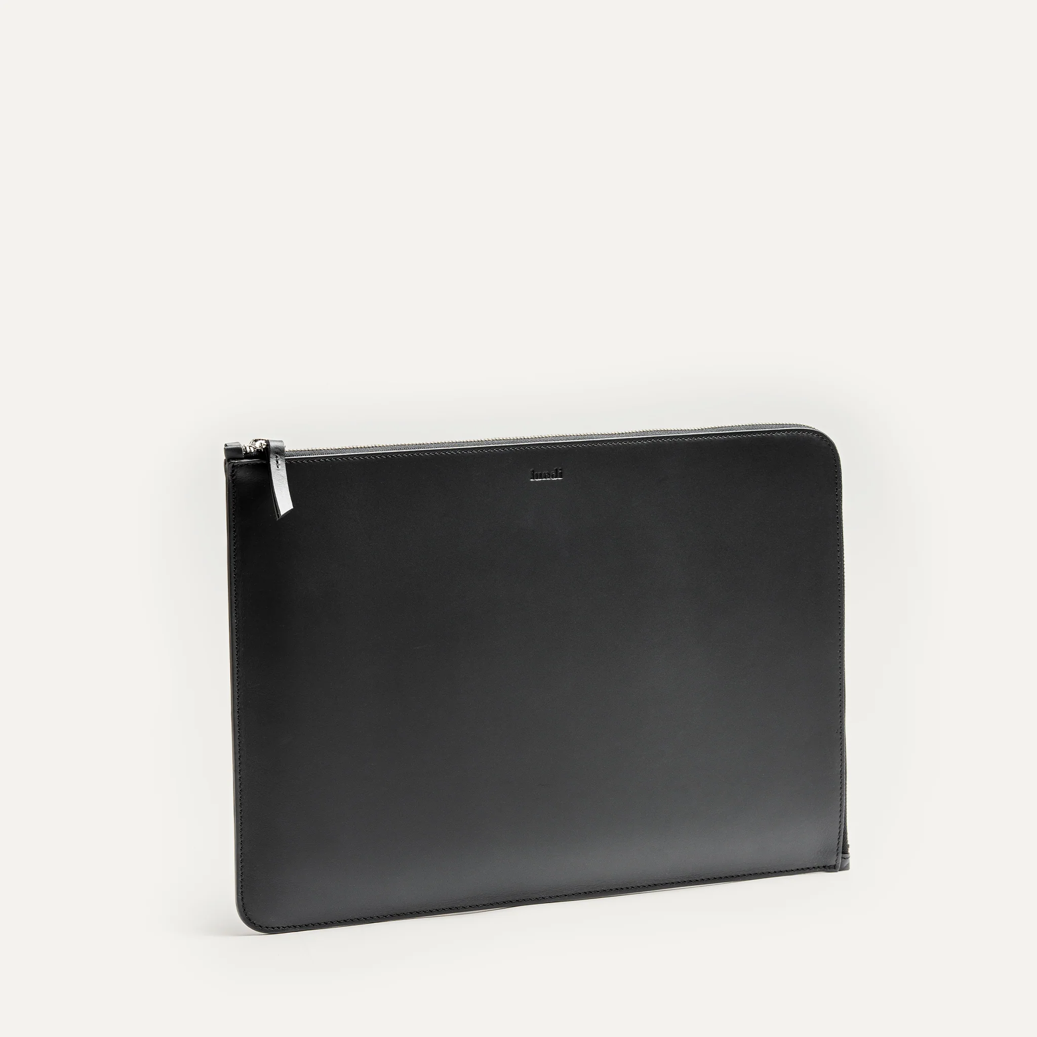 Pochette ordinateur en cuir ~ MAYA - NOIR - Image 4