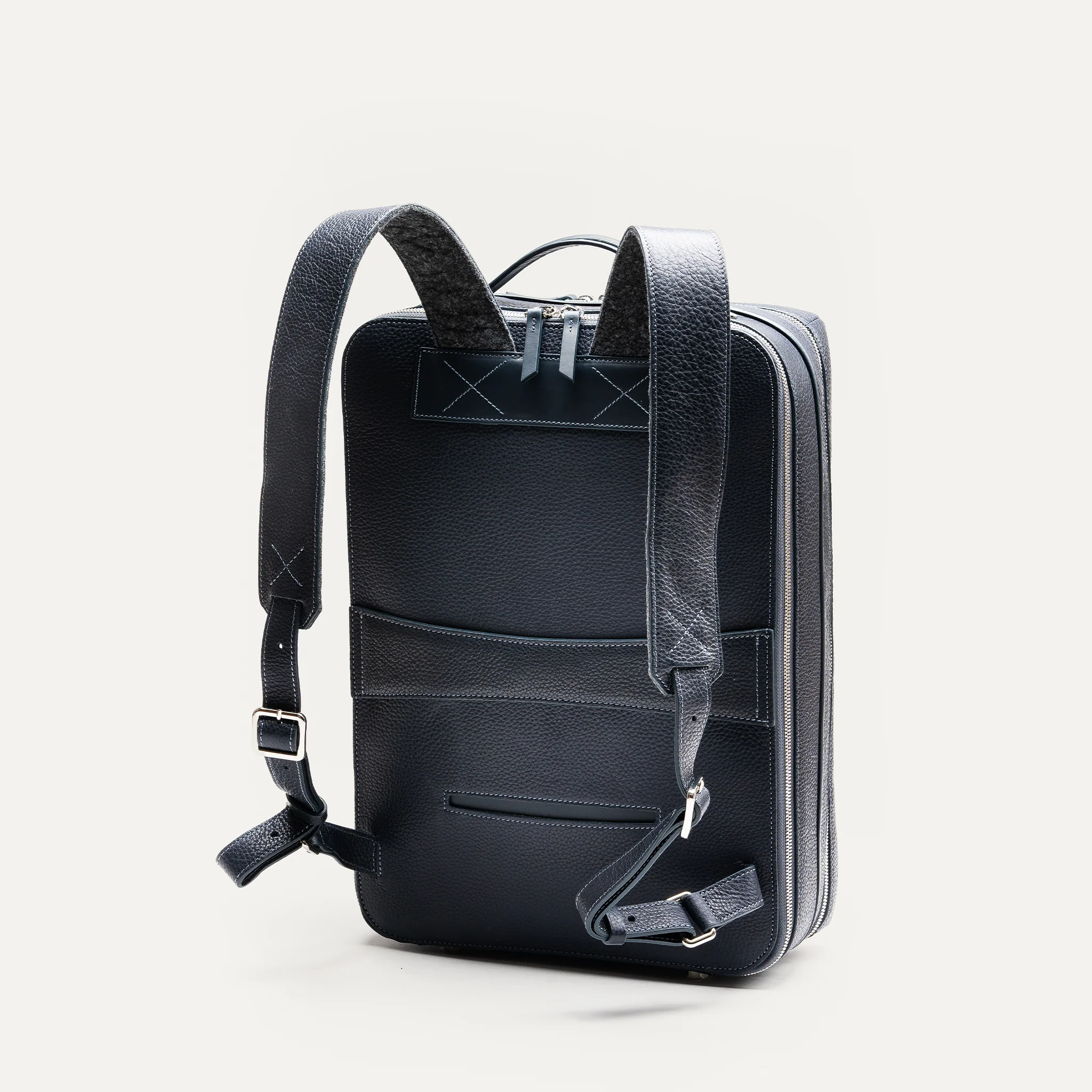 Sac à dos de voyage ~ GASPARD - CUIR MARINE - Image 9