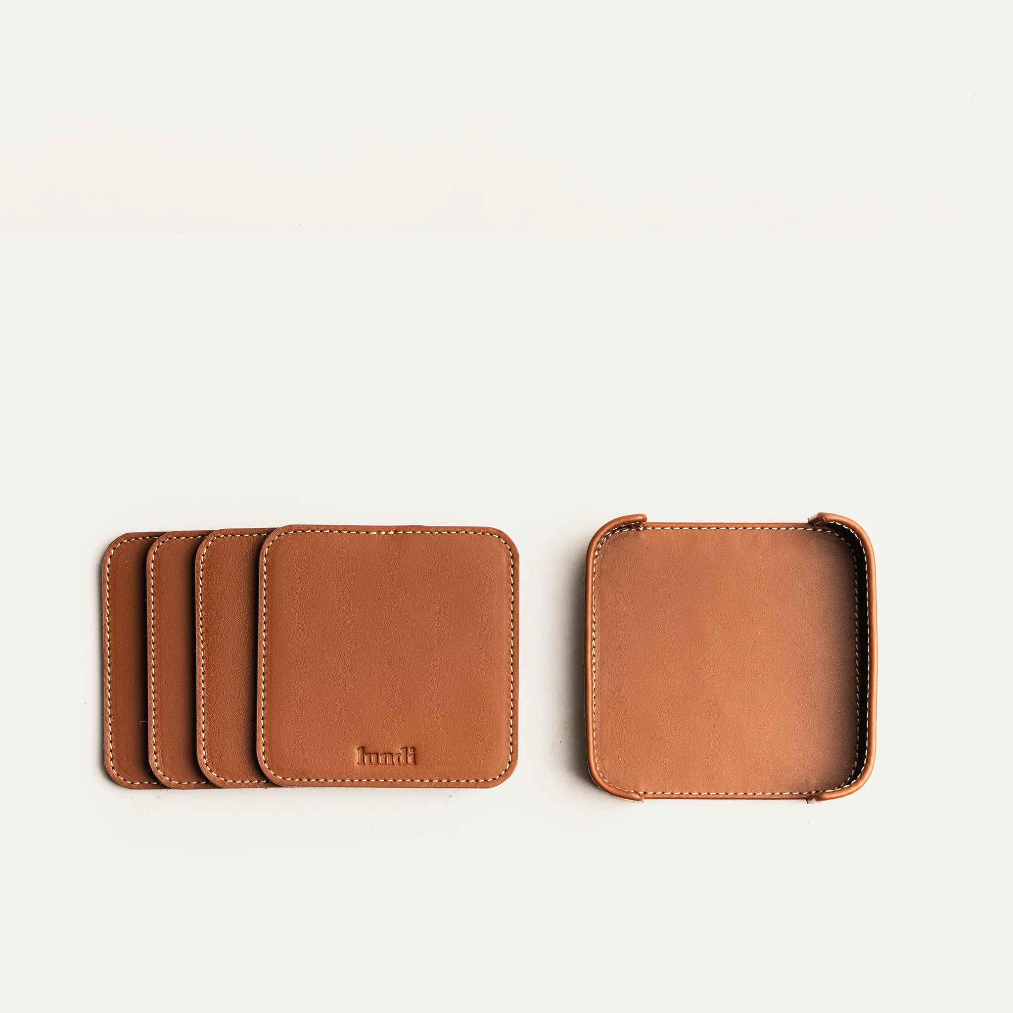 Sous-tasses en cuir ~ IVO - COGNAC - Image 15