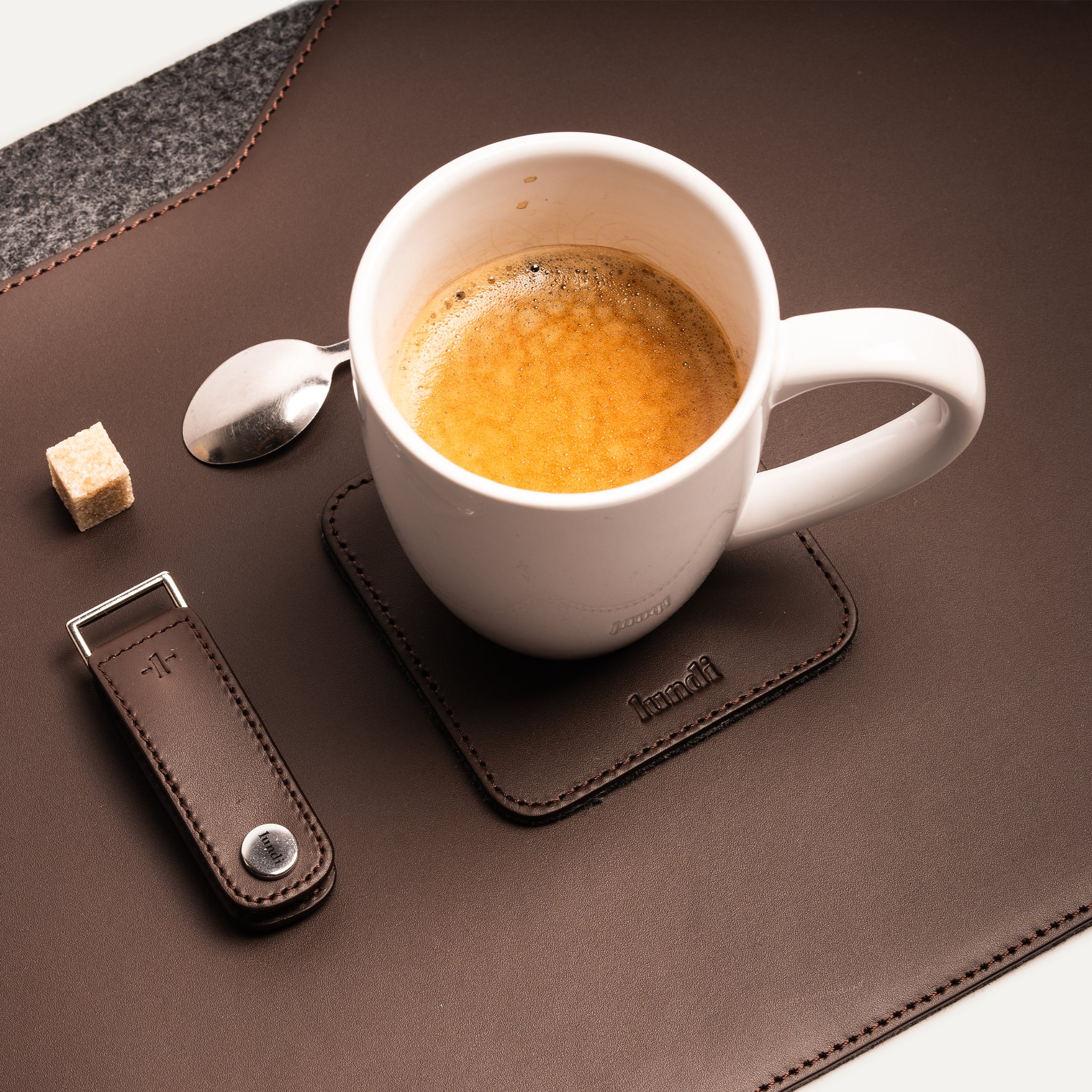 Sous-tasses en cuir ~ IVO - MARRON - Image 10