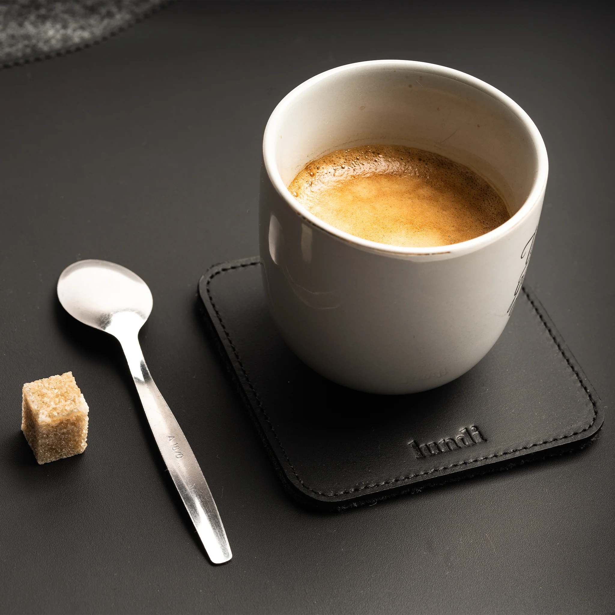 Sous-tasses en cuir ~ IVO - NOIR - Image 4