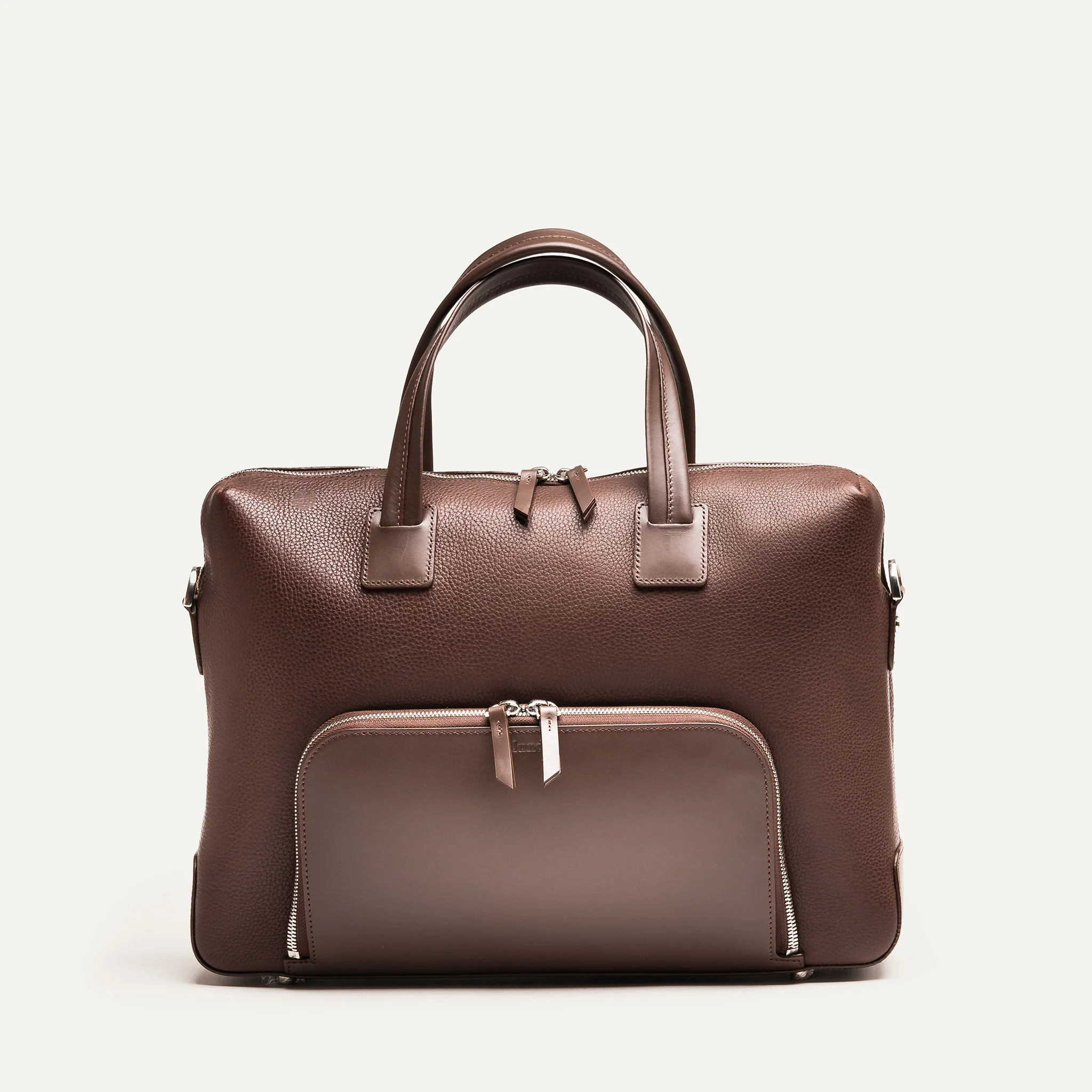 Porte-documents cuir grainé et lisse ~ LEWIS - MARRON - Image 9