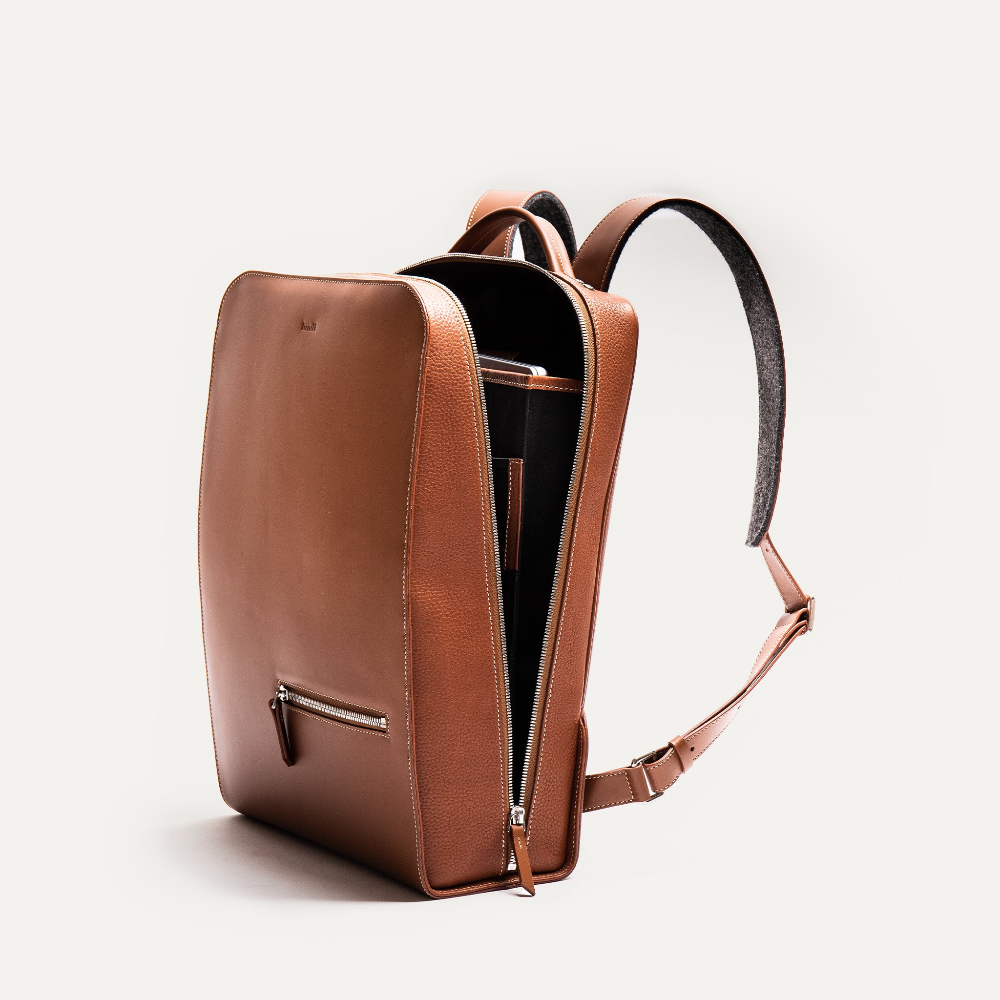 Sac à dos en cuir lisse ~ MATTEO - COGNAC - Image 5