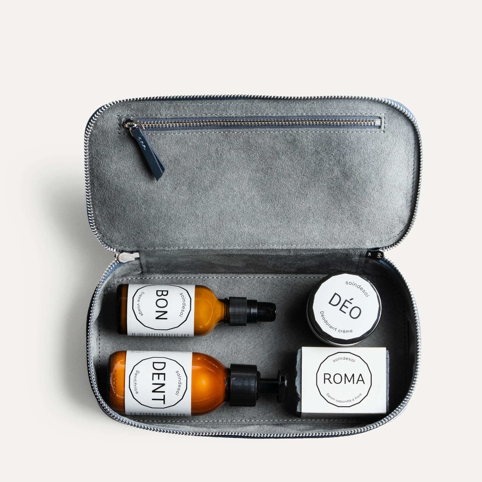 Pack soin essentiel bio ~ lundi x Soin de Soi ~ Cuir grainé marine - Image 3