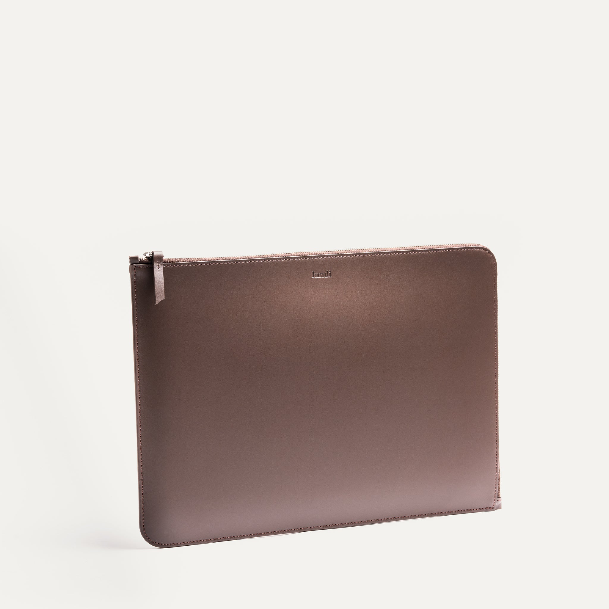 Pochette ordinateur en cuir ~ MAYA - MARRON - Image 4