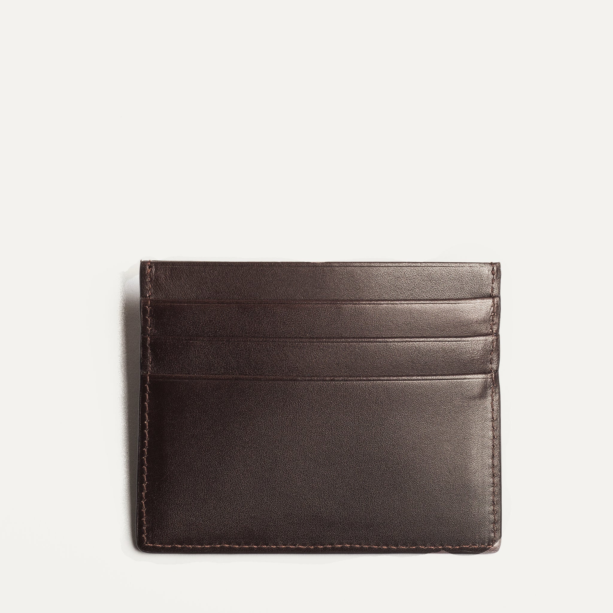 Porte-cartes en cuir lisse ~ KARL - MARRON - Image 4