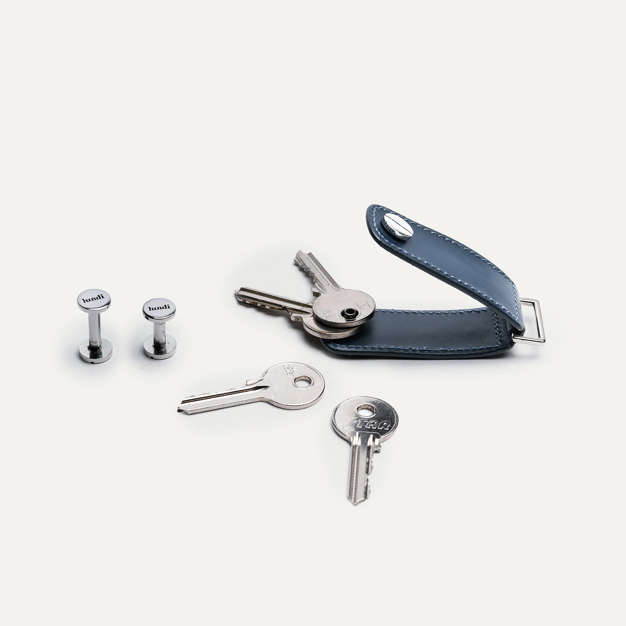 Porte-clés en cuir ~ LUCIO - MARINE - Image 4