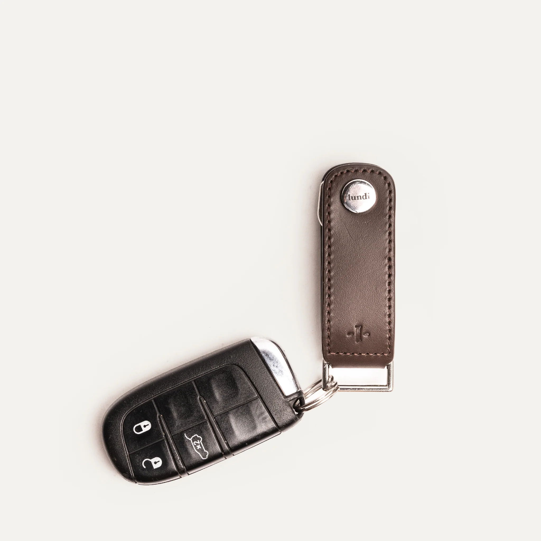 Porte-clés en cuir ~ LUCIO - MARRON - Image 4