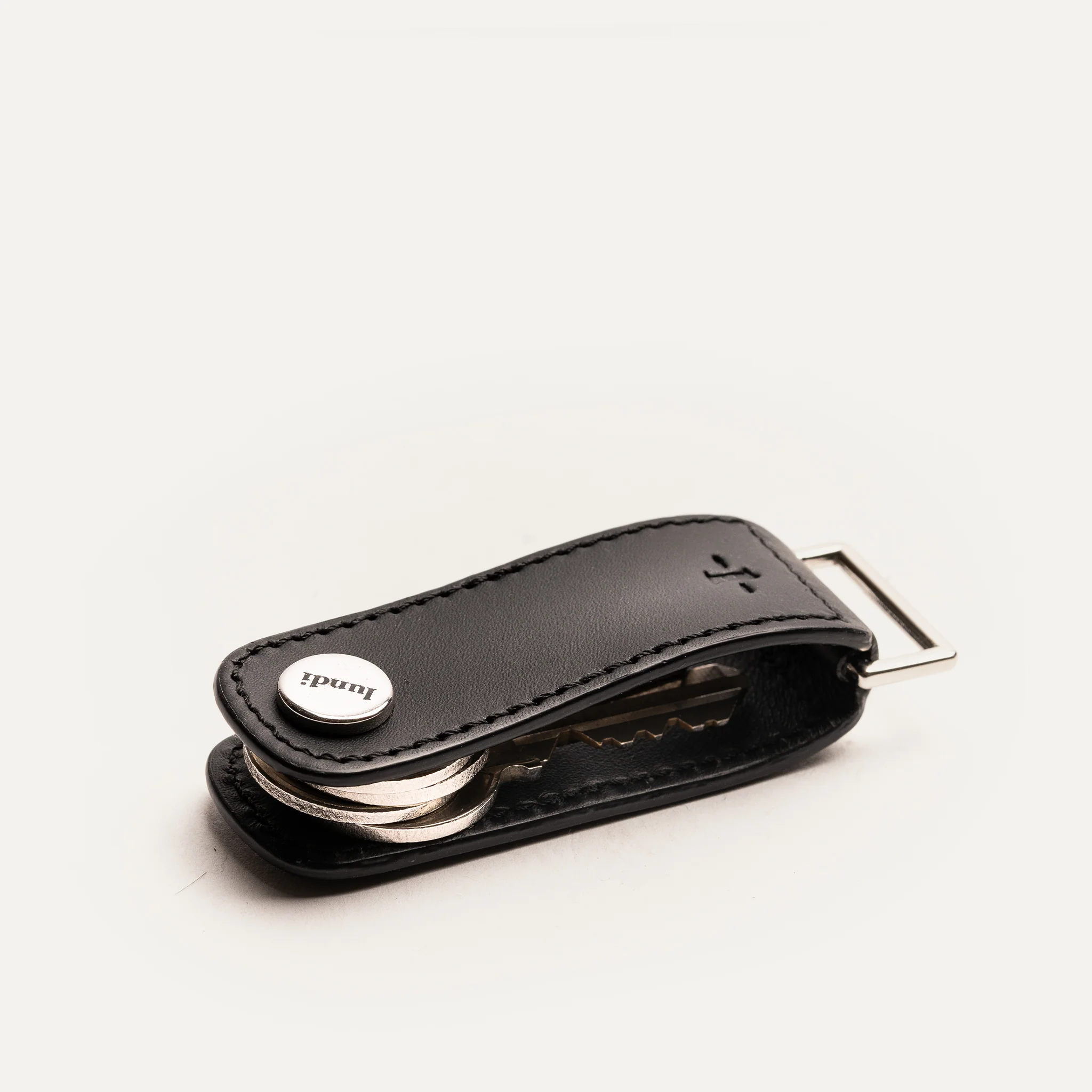 Porte-clés en cuir ~ LUCIO - NOIR - Image 3