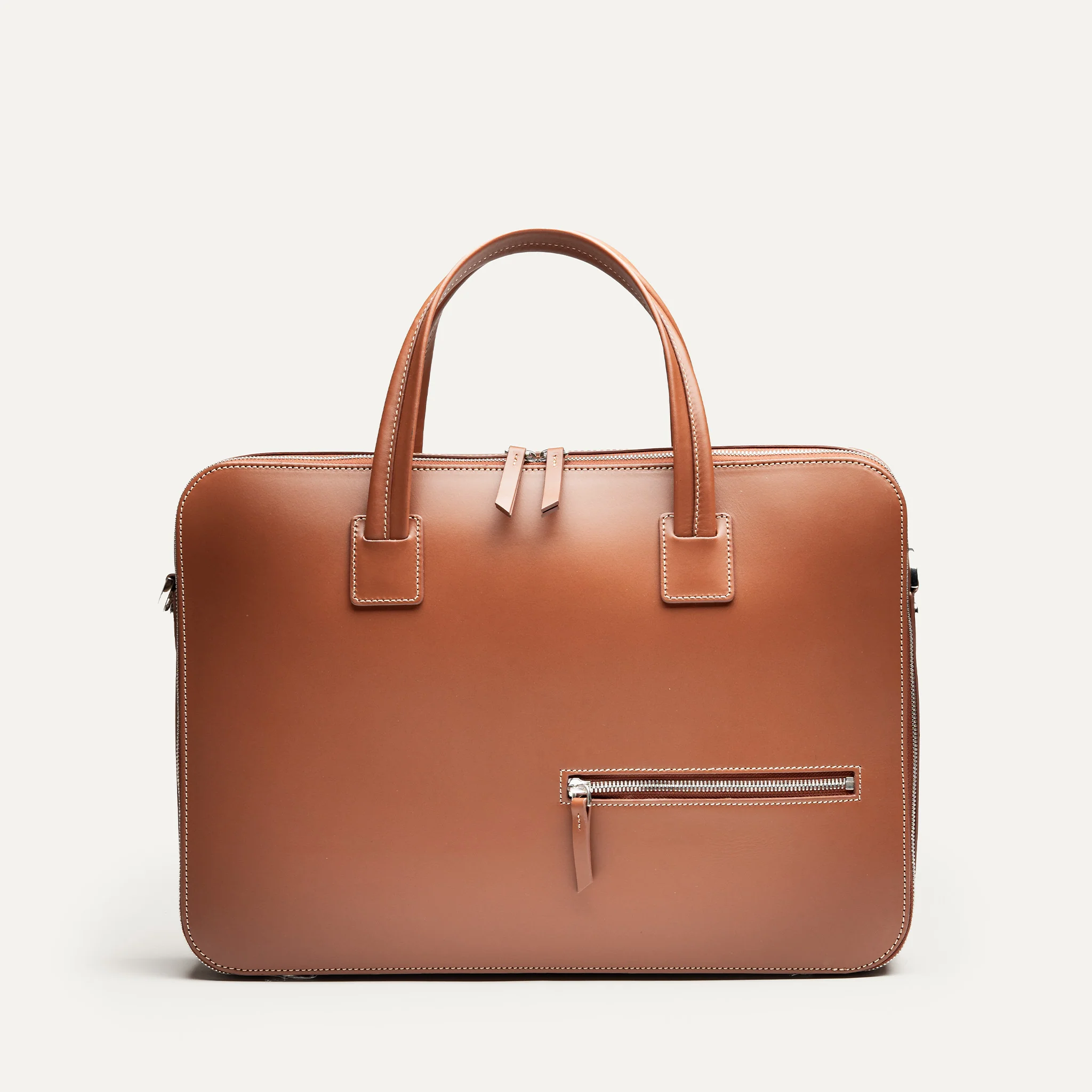 Porte-documents en cuir lisse ~ ALESSANDRO II - COGNAC - Image 8