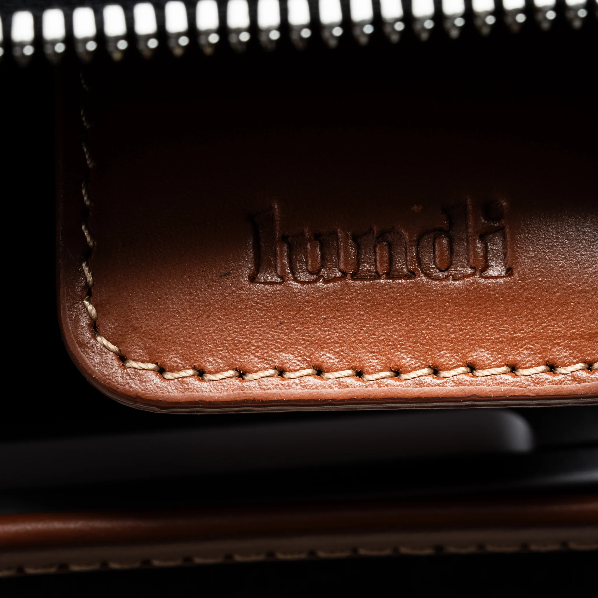 Porte-documents en cuir lisse ~ ALESSANDRO II - NOIR & COGNAC - Image 10