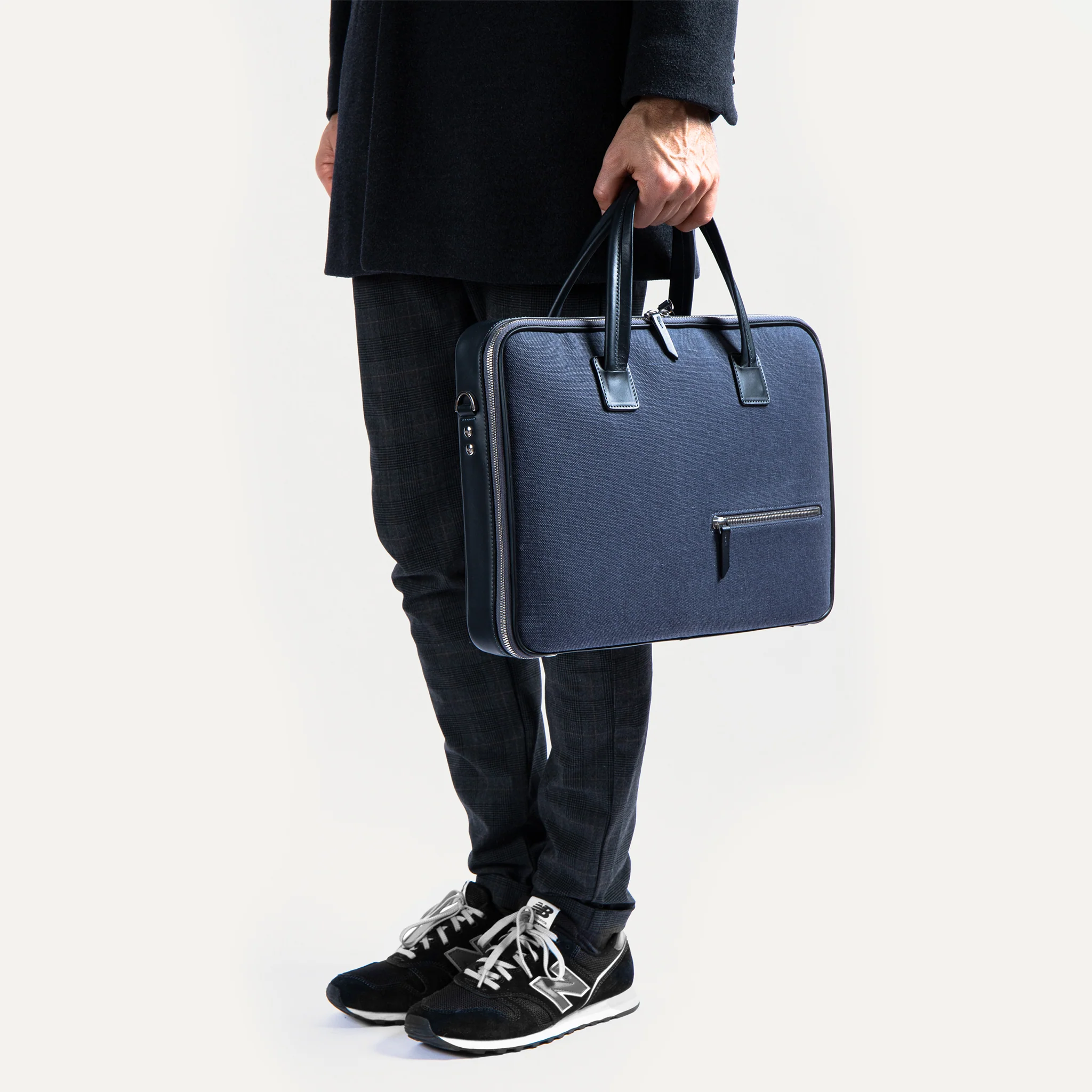 DIEGO | Toile & cuir marine - Image 3