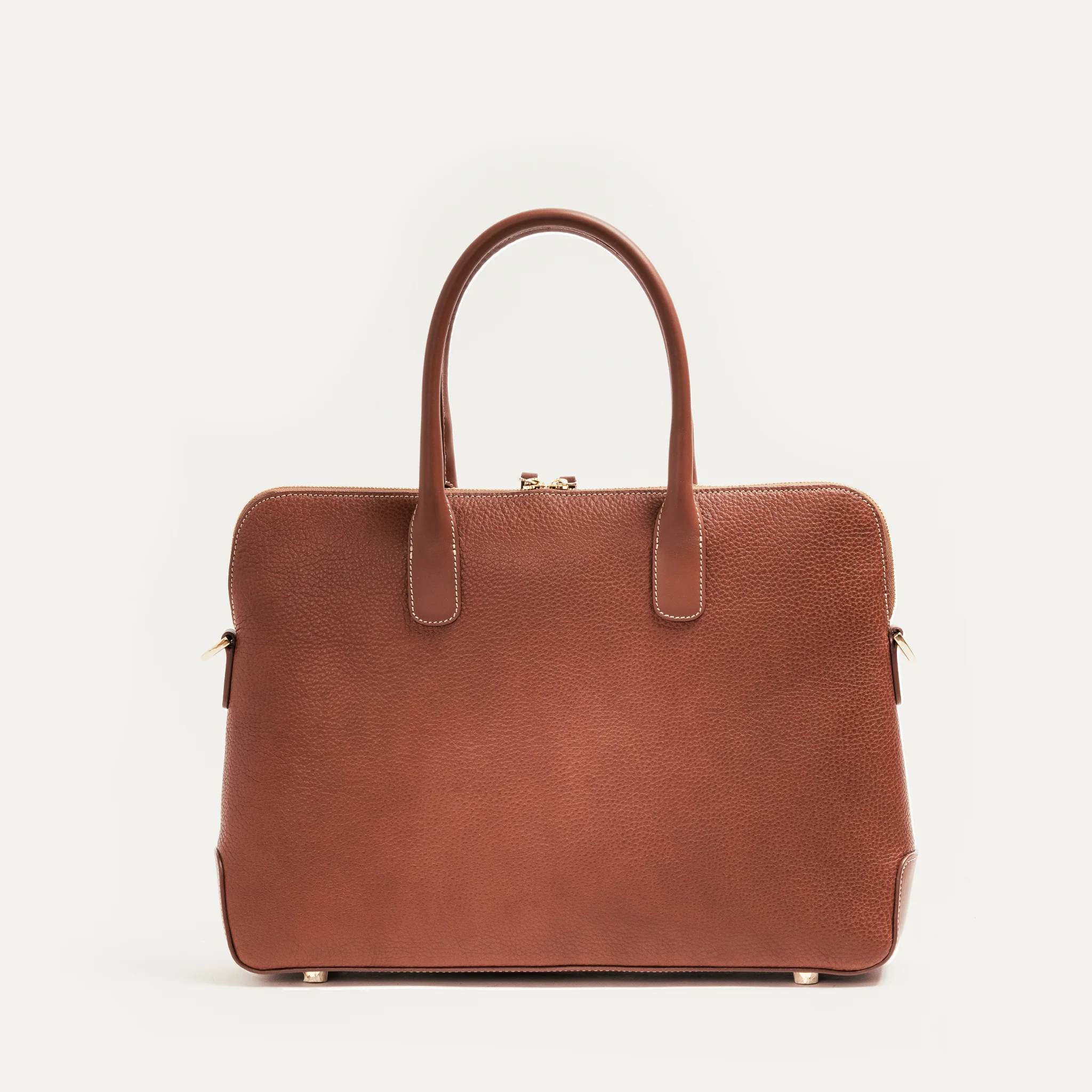 Porte documents en cuir grainé ~ LENA - COGNAC - Image 3