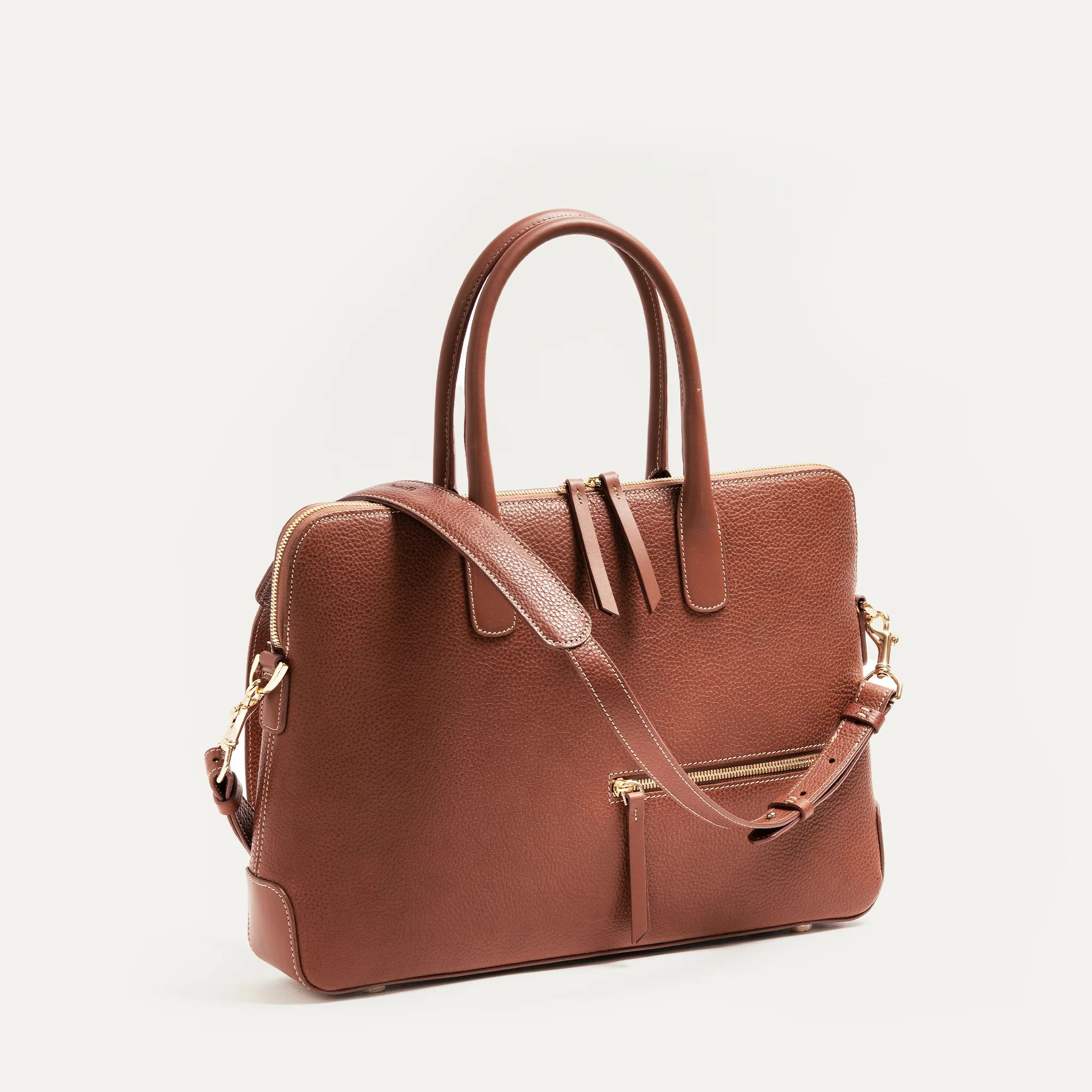 Porte documents en cuir grainé ~ LENA - COGNAC - Image 8