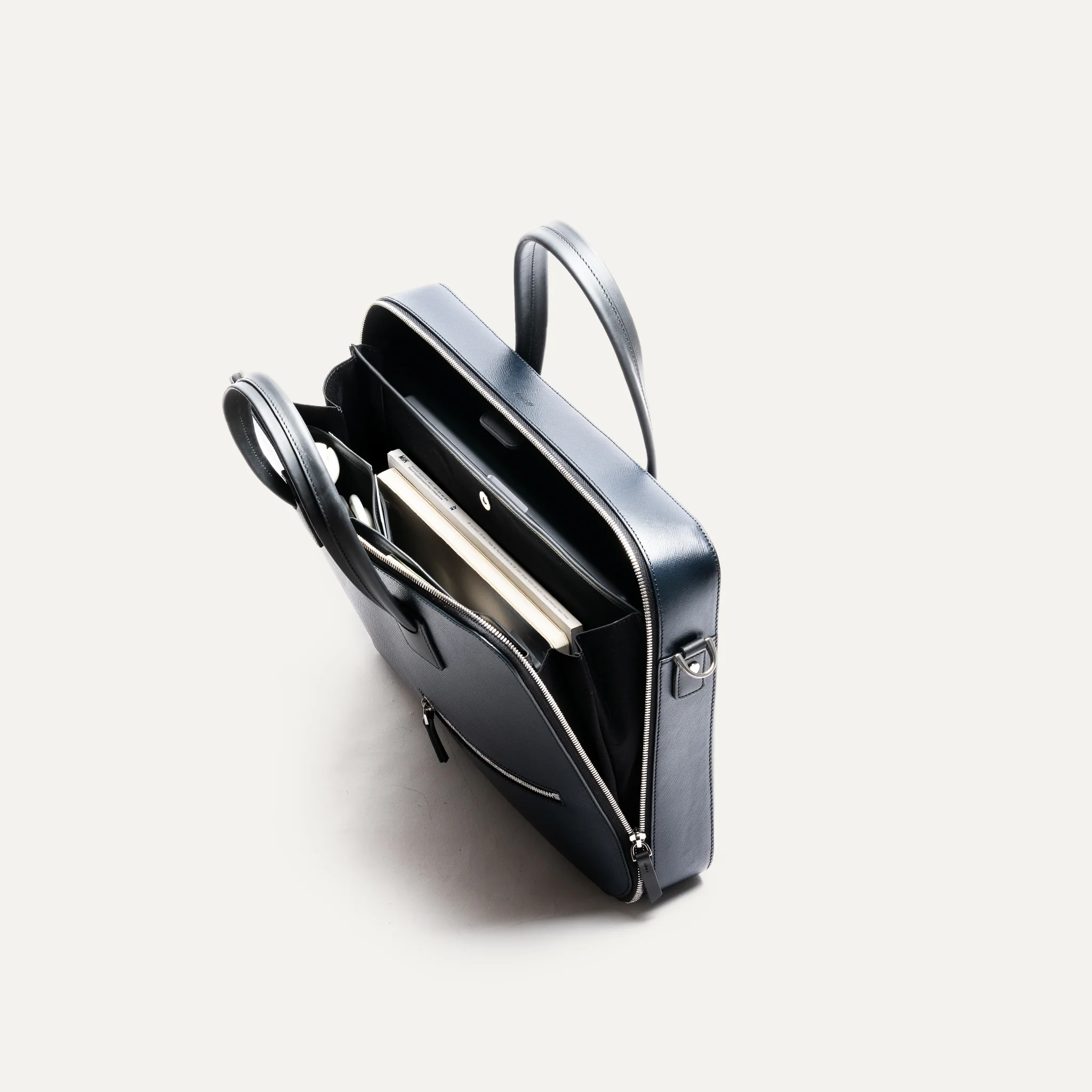 Porte-documents en cuir Saffiano ~ PAOLO II - MARINE - Image 6