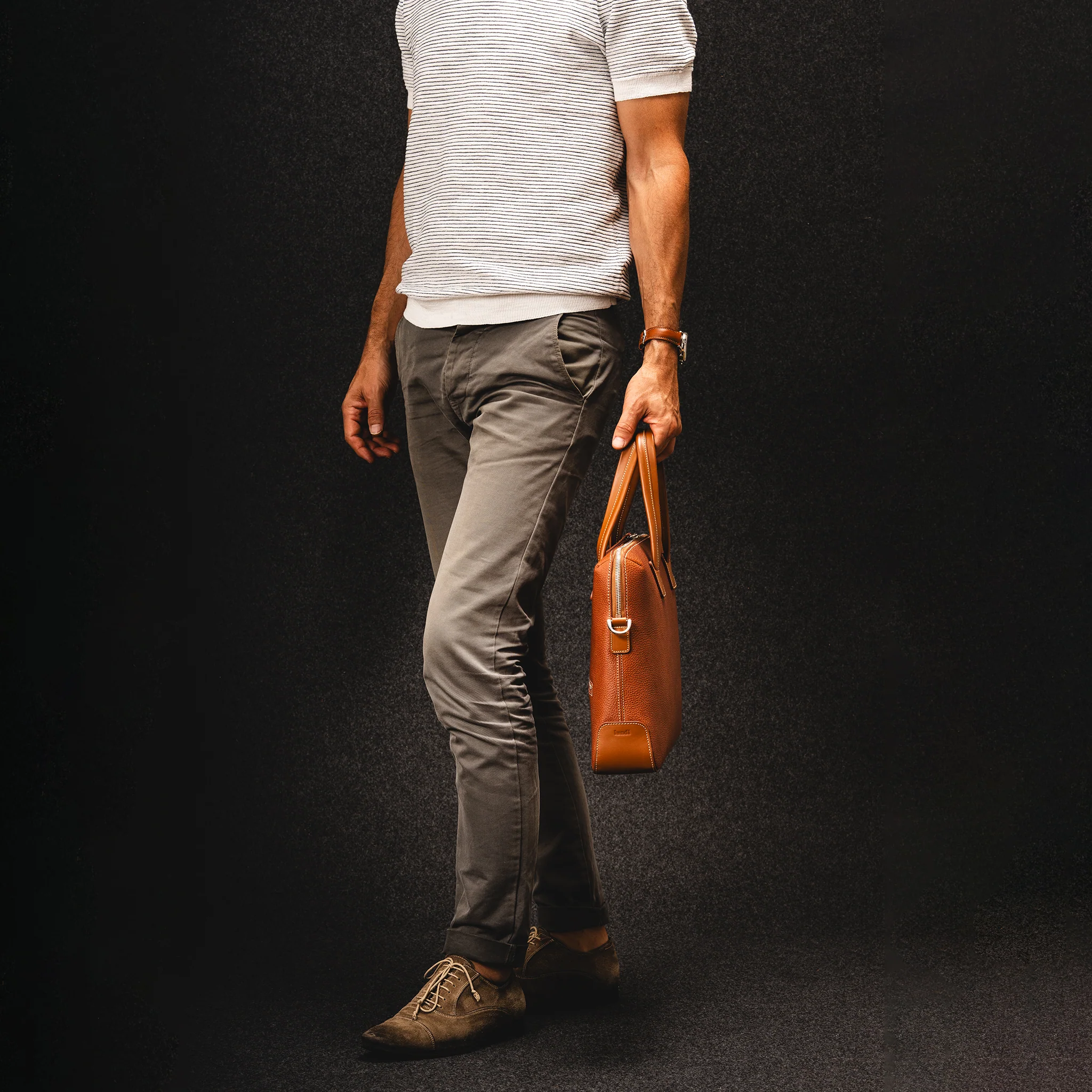 Porte-documents en cuir grainé ~ VALENTIN - COGNAC - Image 12