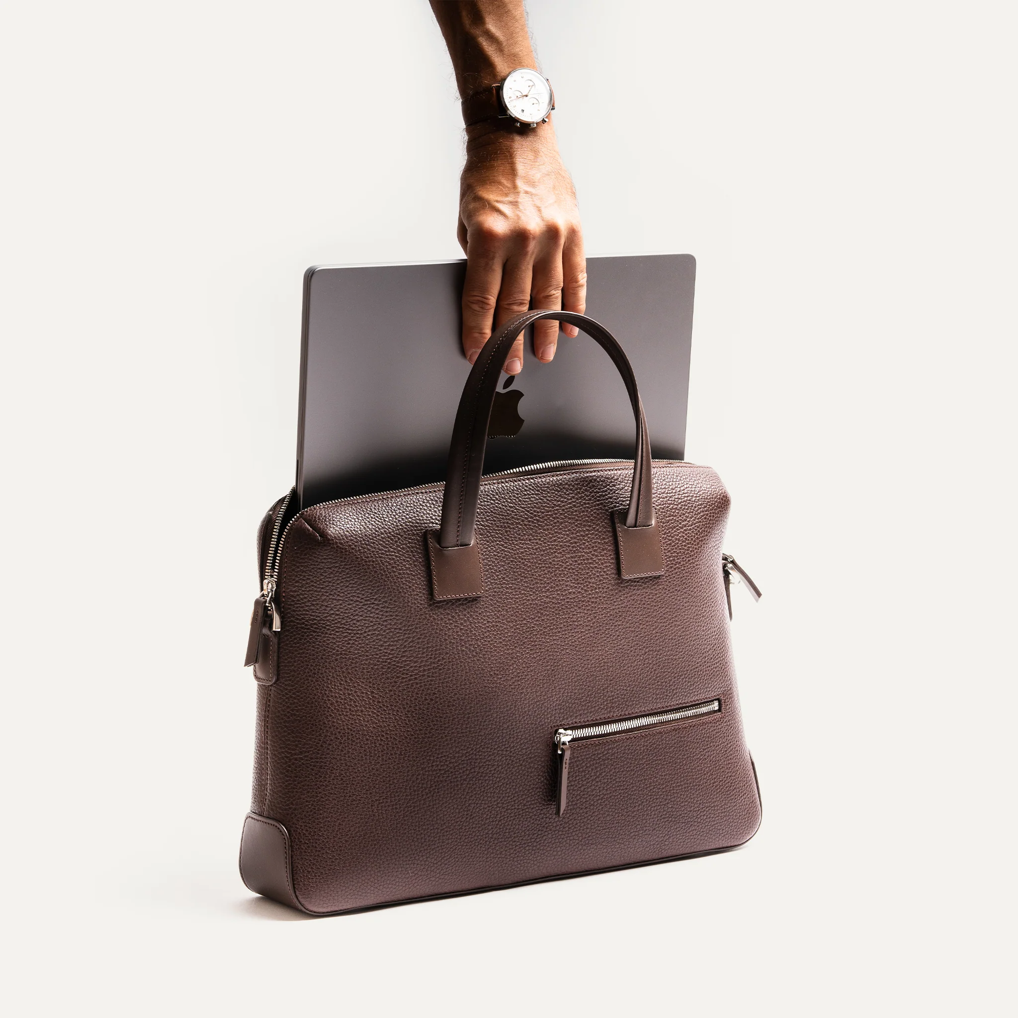 Porte-documents en cuir grainé ~ VALENTIN - MARRON - Image 6