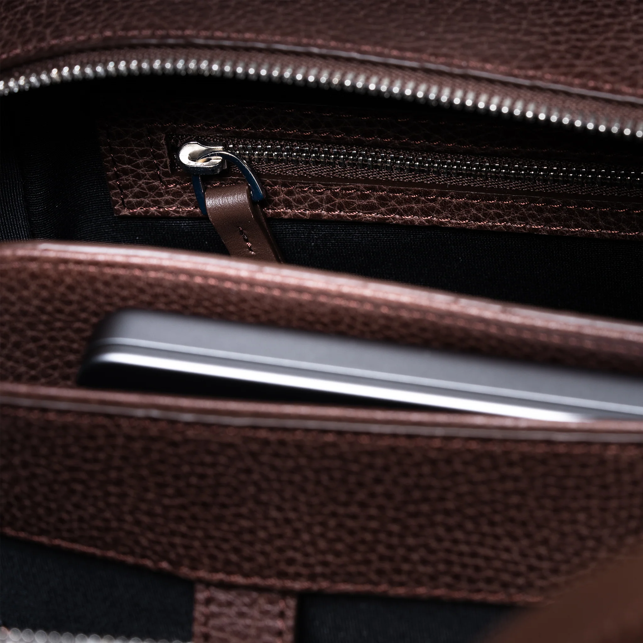 Porte-documents en cuir lisse et grainé ~ VICTOR L - MARRON - Image 11