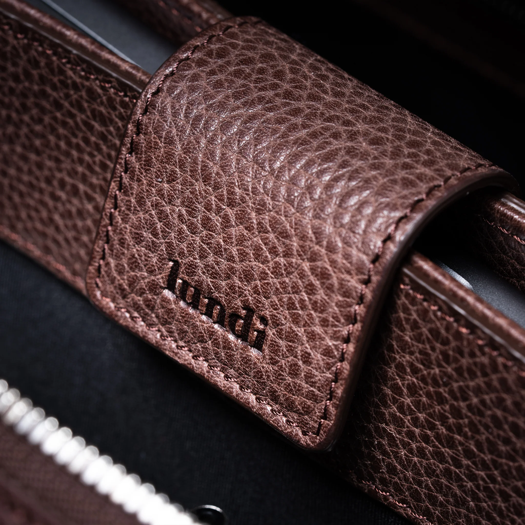 Porte-documents en cuir lisse et grainé ~ VICTOR L - MARRON - Image 8