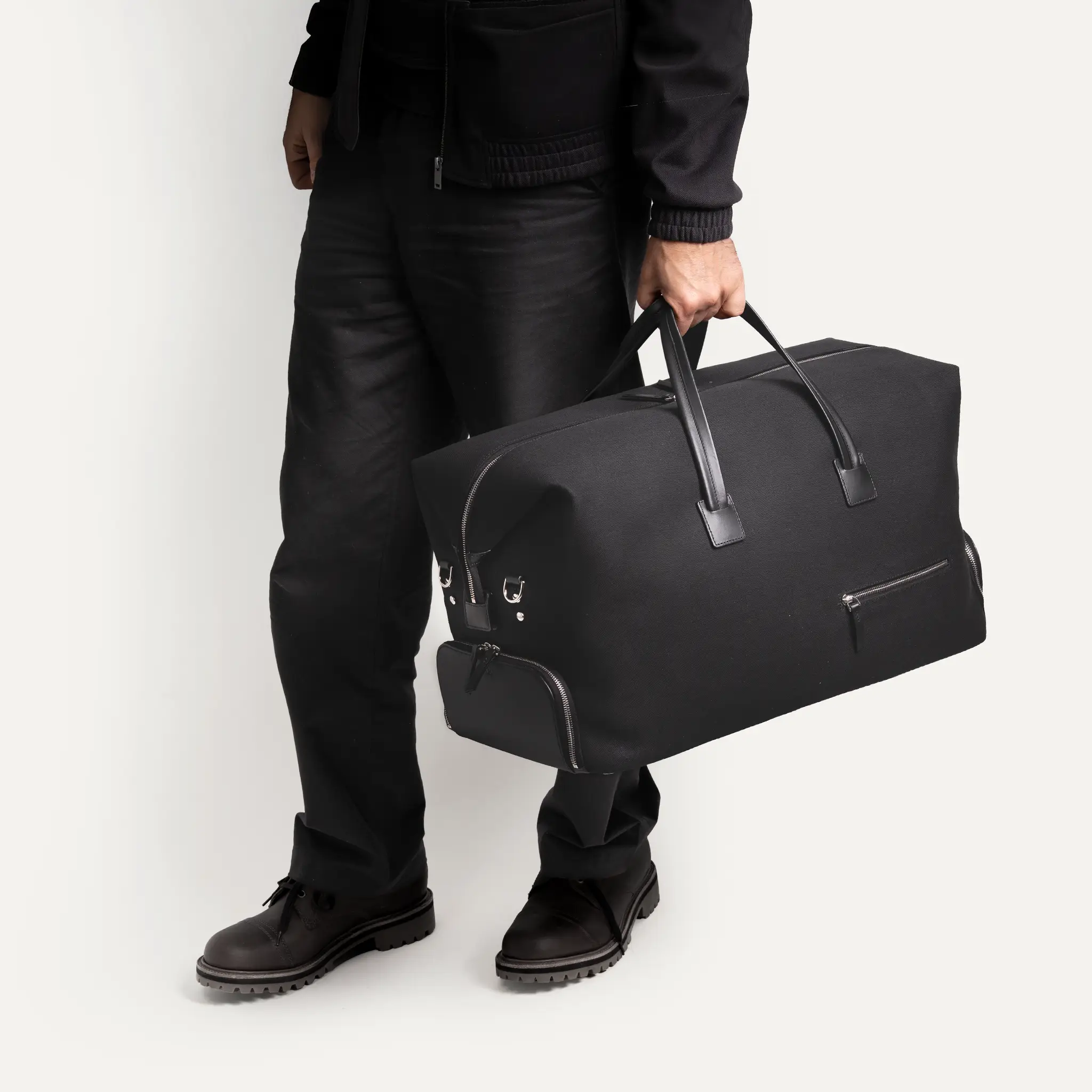 Sac de voyage ~ REMINGTON ~ Toile Noire & cuir Noir - Image 3