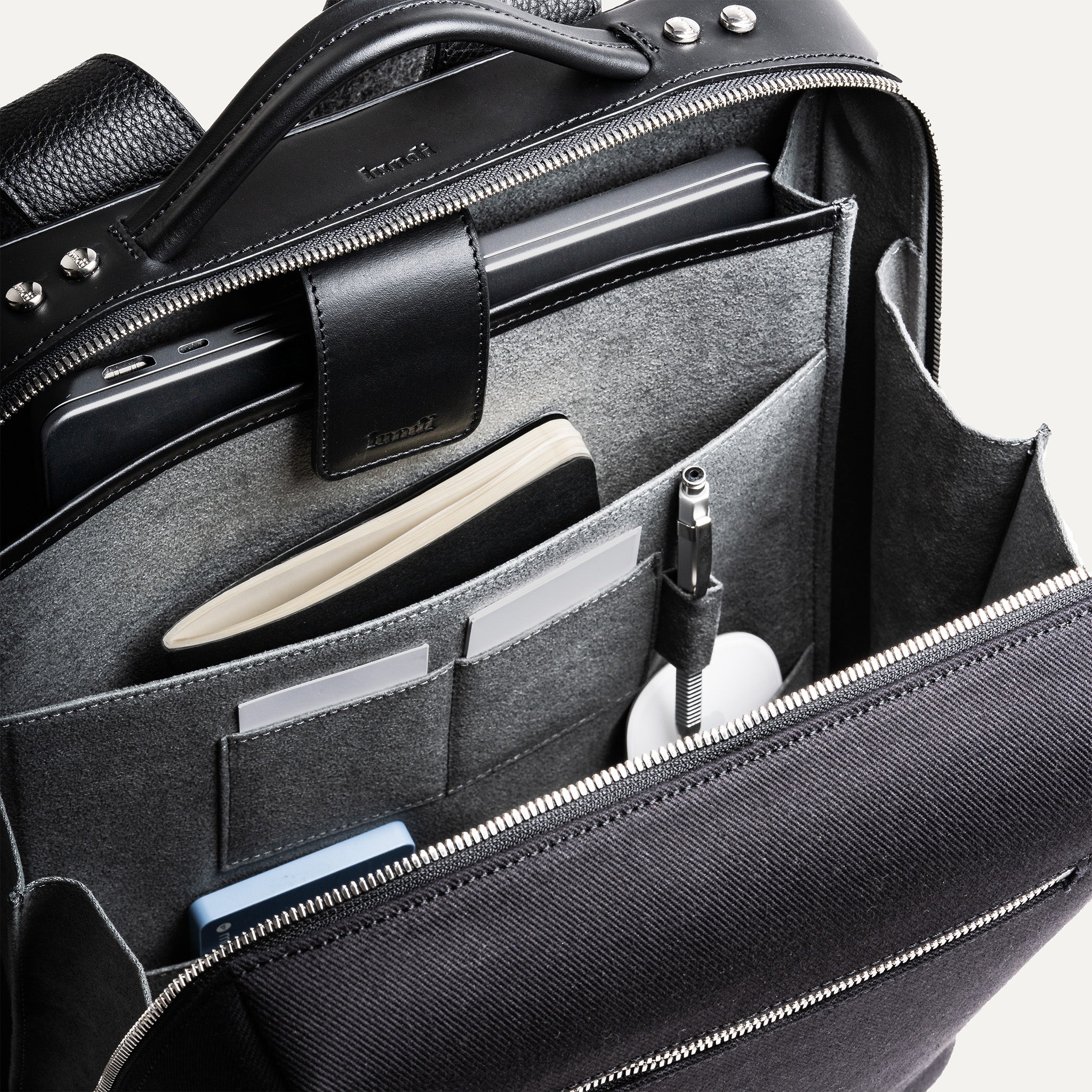 Sac à dos en toile et cuir ~ RUBENS - NOIR - Image 12