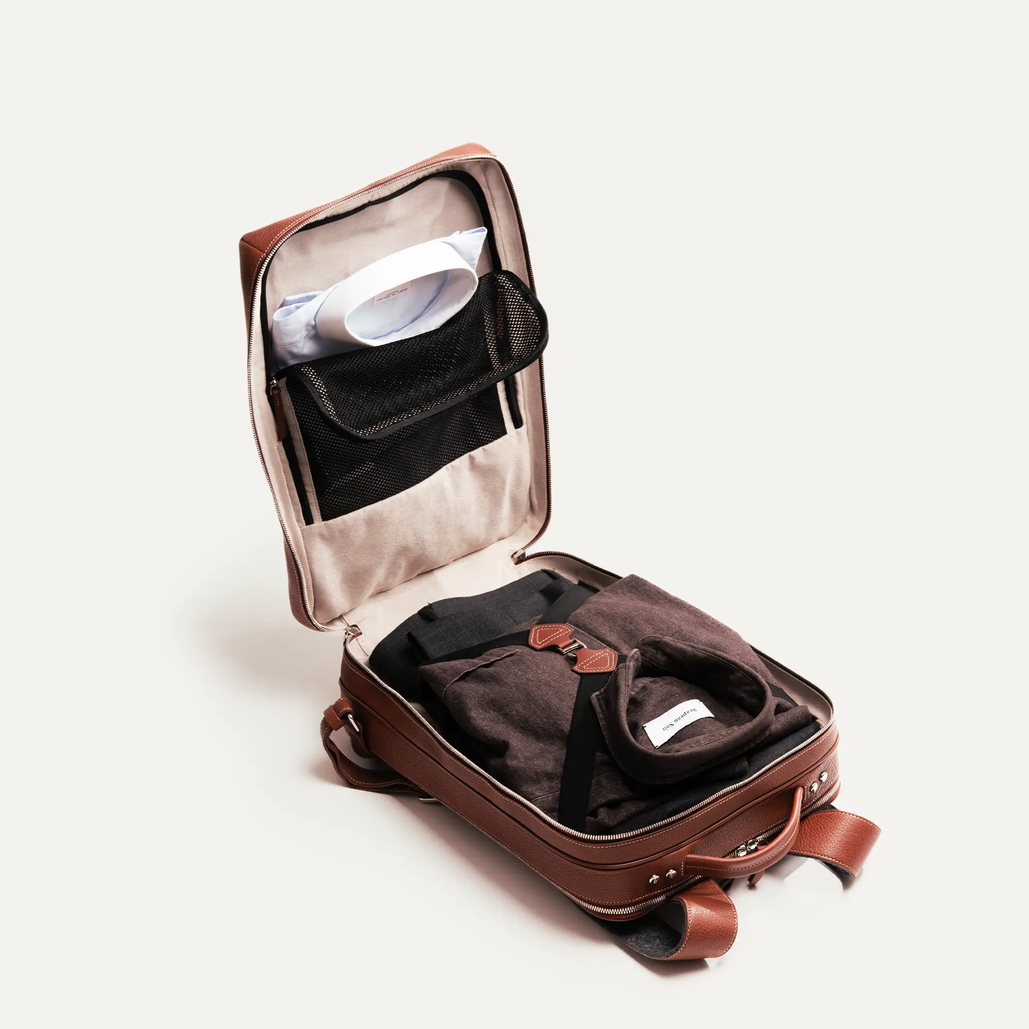 Sac à dos de voyage ~ GASPARD - CUIR COGNAC - Image 11