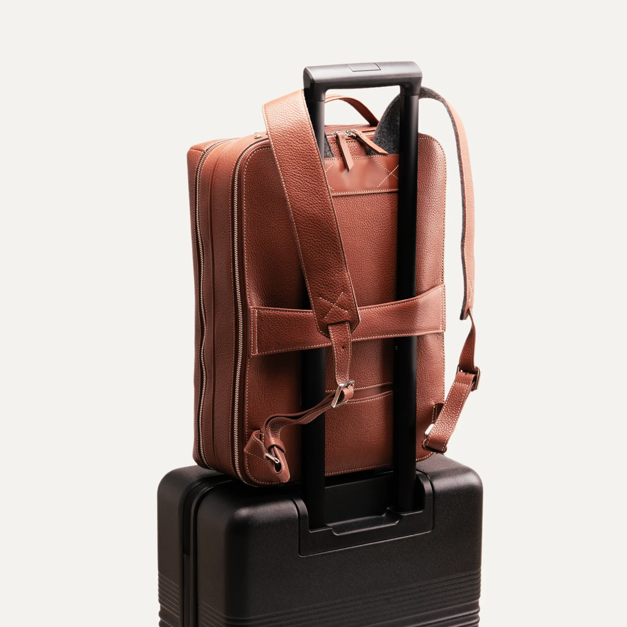 Sac à dos de voyage ~ GASPARD - CUIR COGNAC - Image 3