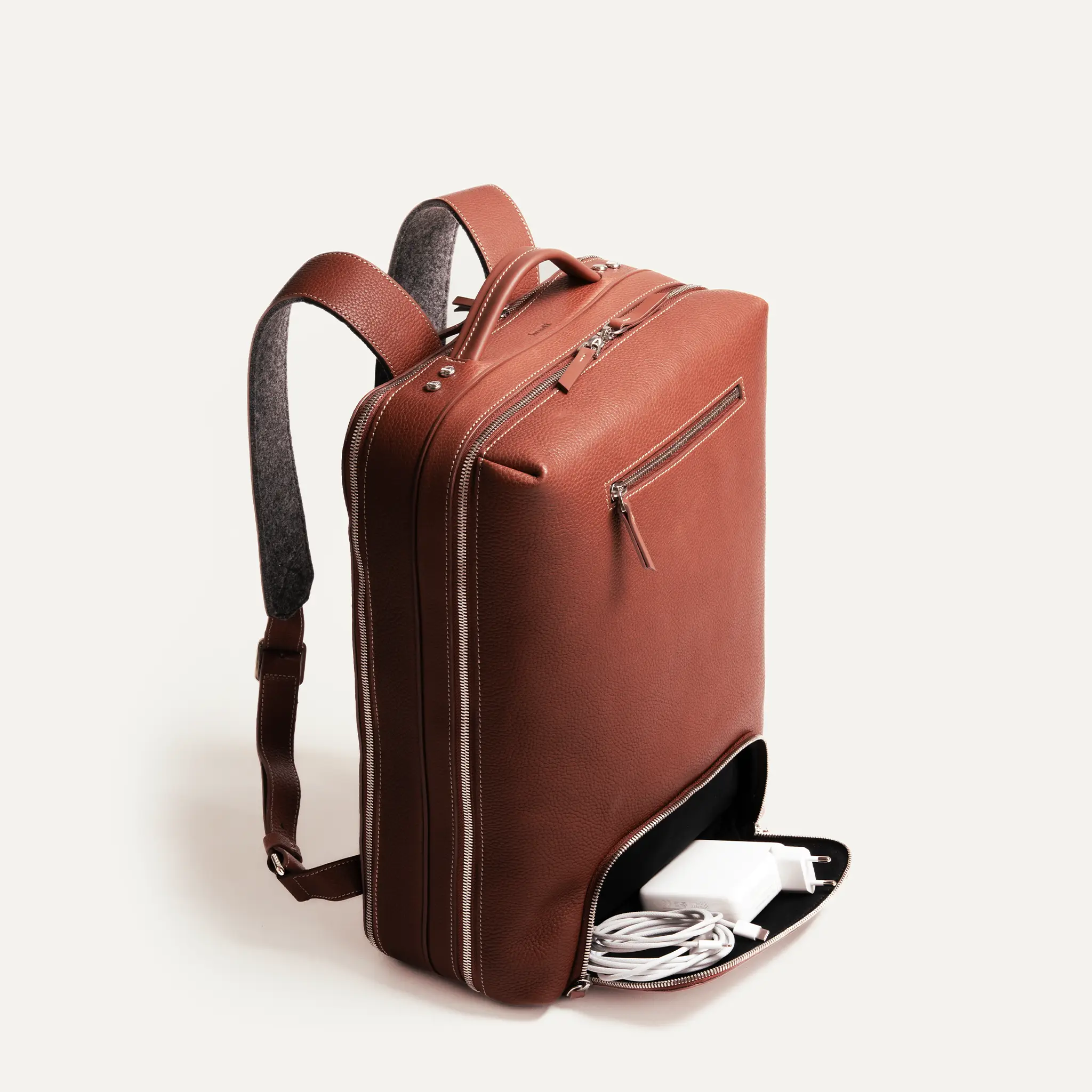 Sac à dos de voyage ~ GASPARD - CUIR COGNAC - Image 6
