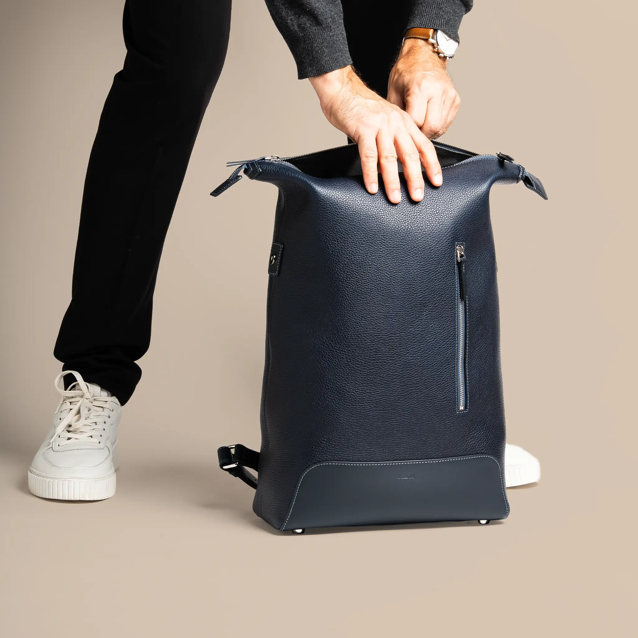 Sac à dos en cuir ~ ROMEO MARINE - Image 4