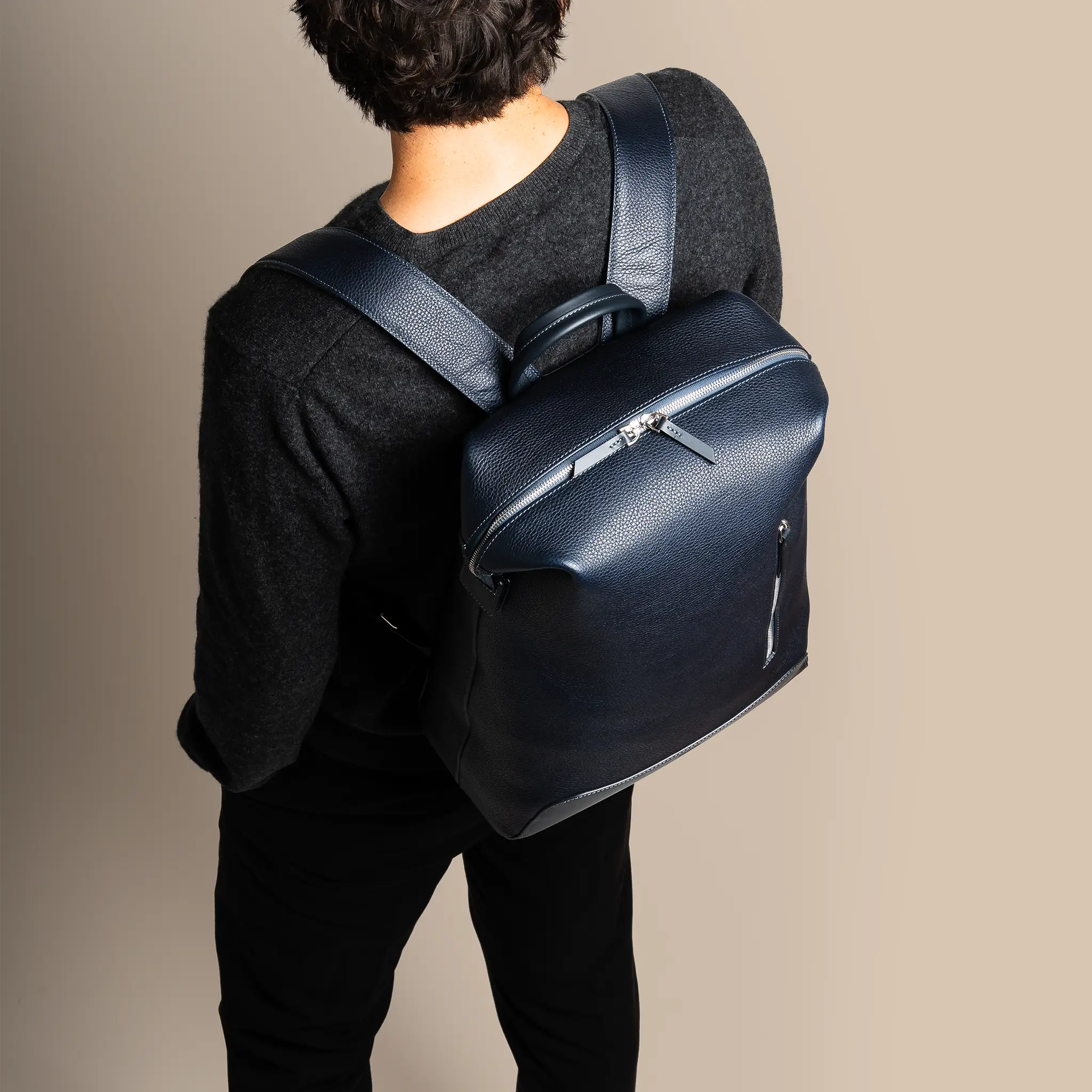 Sac à dos en cuir ~ ROMEO MARINE - Image 9