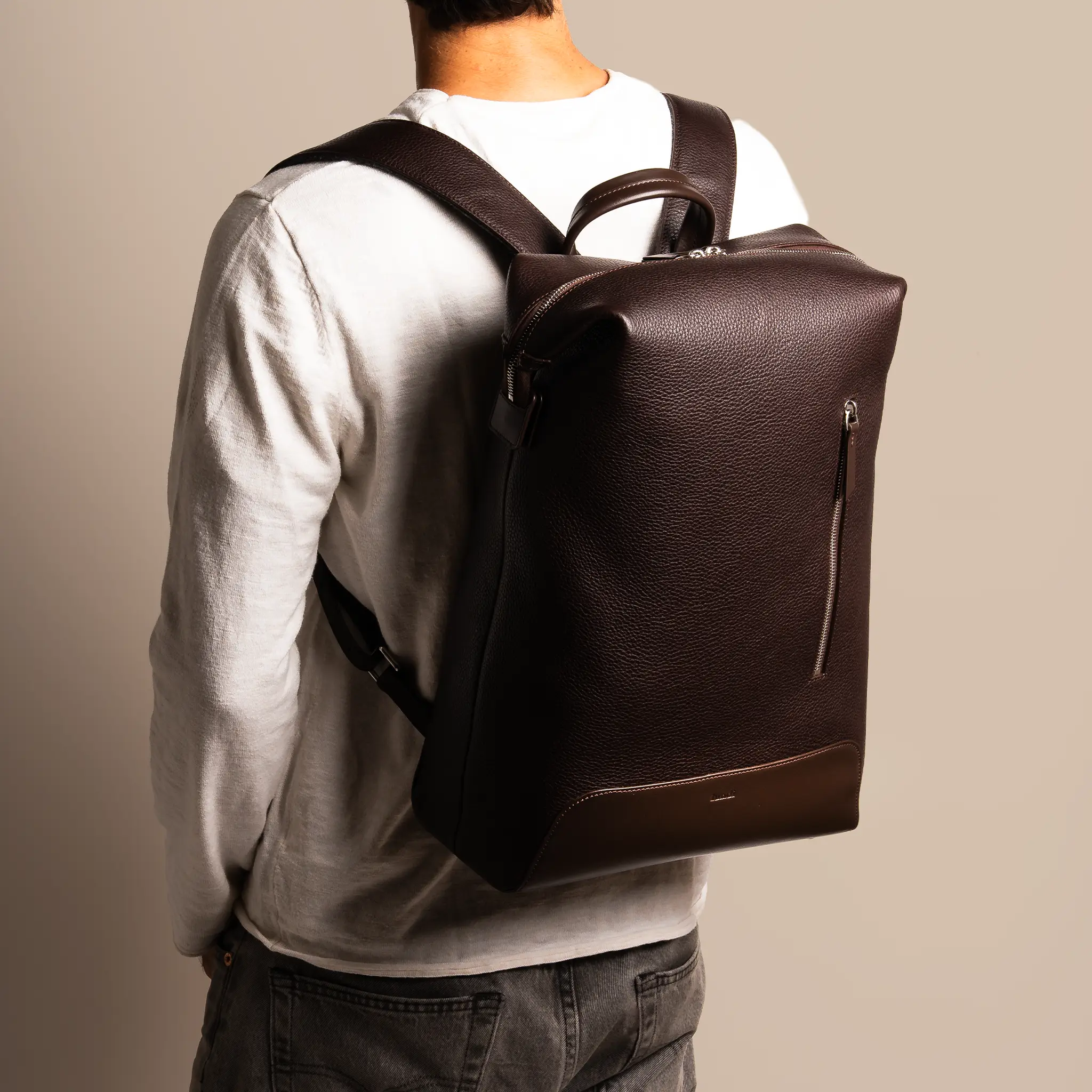 Sac à dos en cuir ~ ROMEO MARRON - Image 2