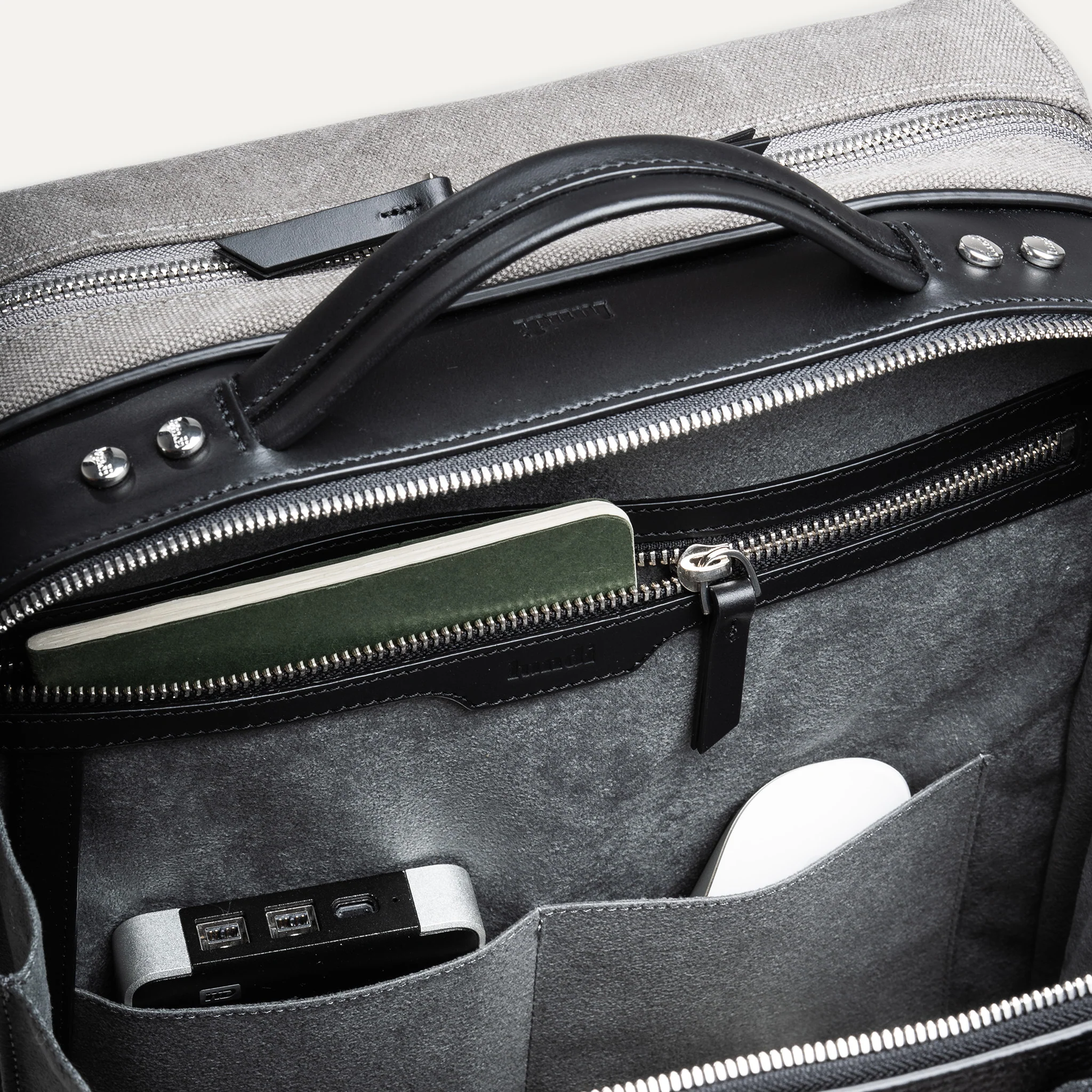 Sac à dos de voyage ~ ANTOINE - GRIS & NOIR - Image 9