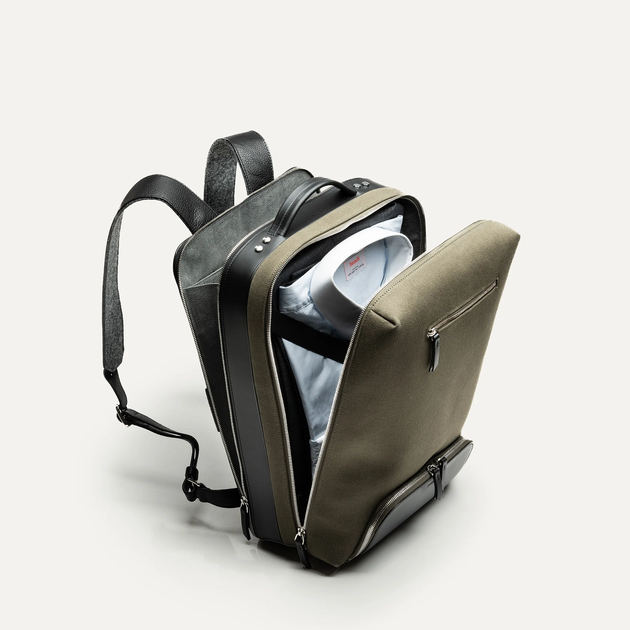 Sac à dos de voyage ~ ANTOINE II - KAKI & NOIR - Image 7