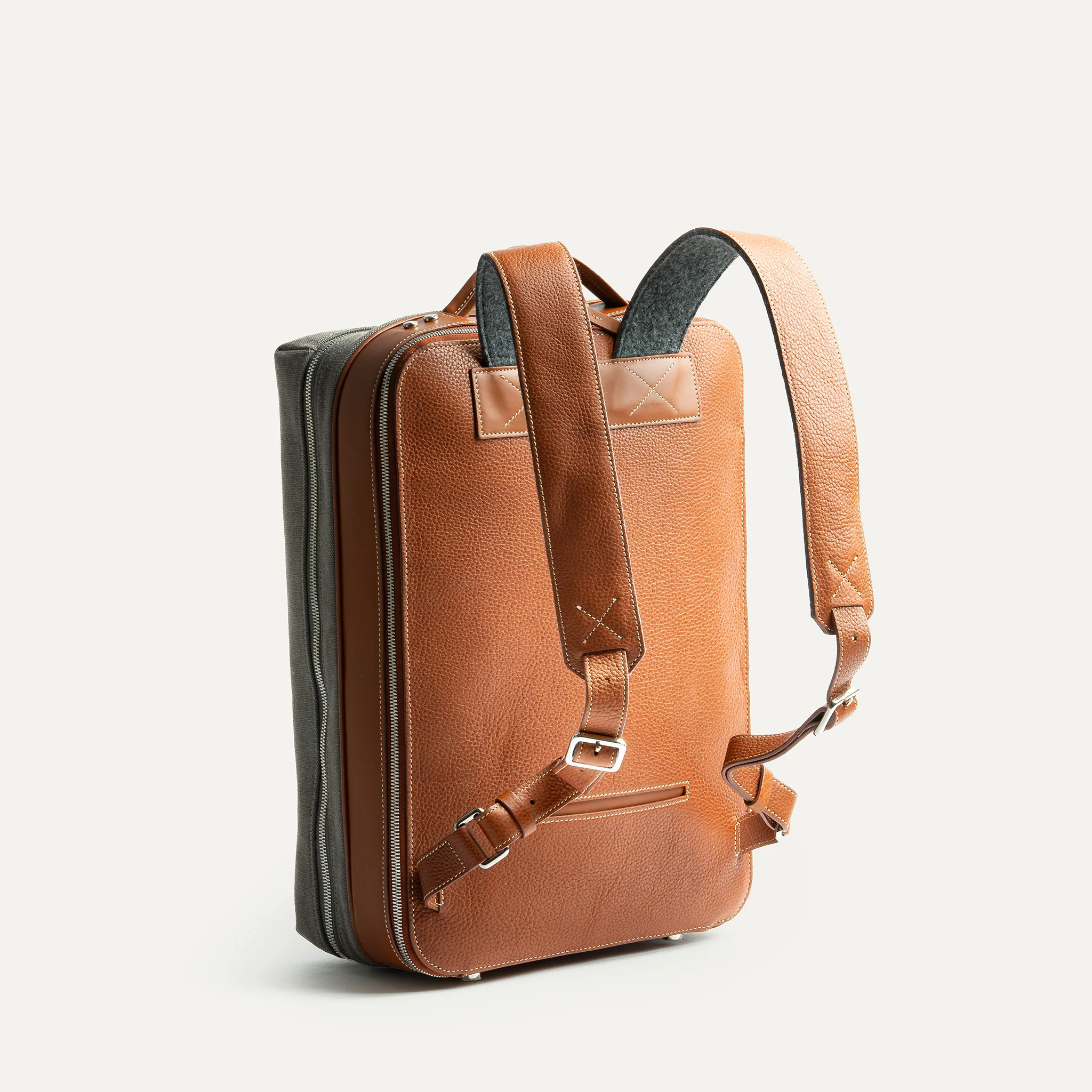 Sac à dos de voyage ~ ANTOINE II - GRIS & COGNAC - Image 7