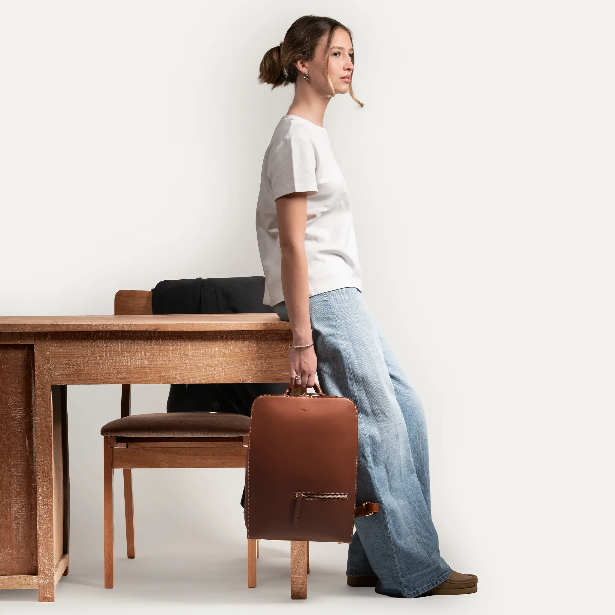 Sac à dos en cuir Femme ~ CHIARA - COGNAC - Image 4