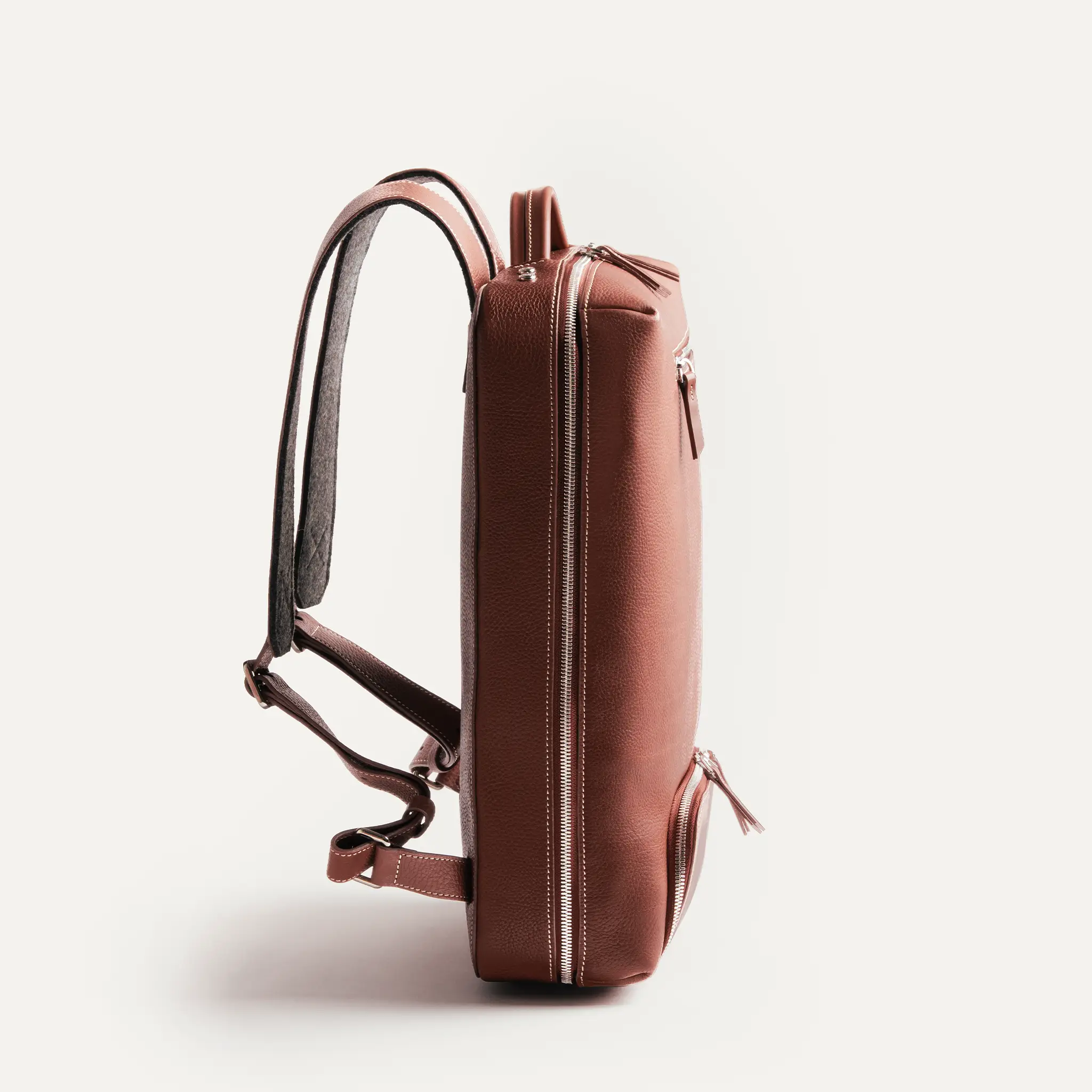 Sac à dos en cuir grainé ~ GIANI II - COGNAC - Image 3