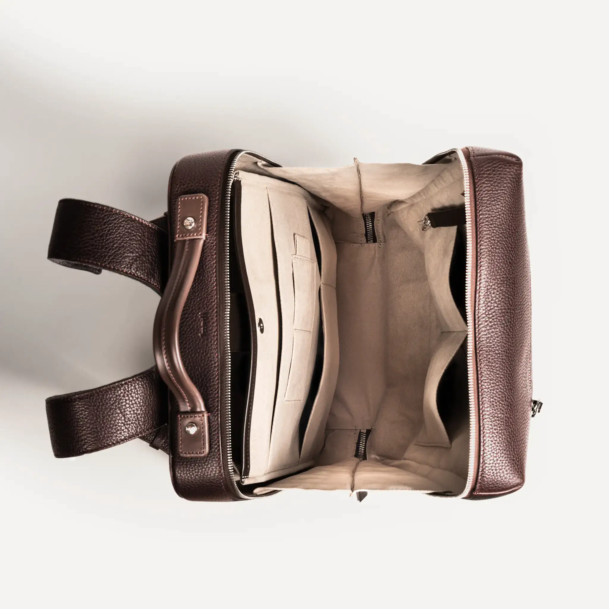 Sac à dos en cuir grainé ~ GIANI II - MARRON - Image 4
