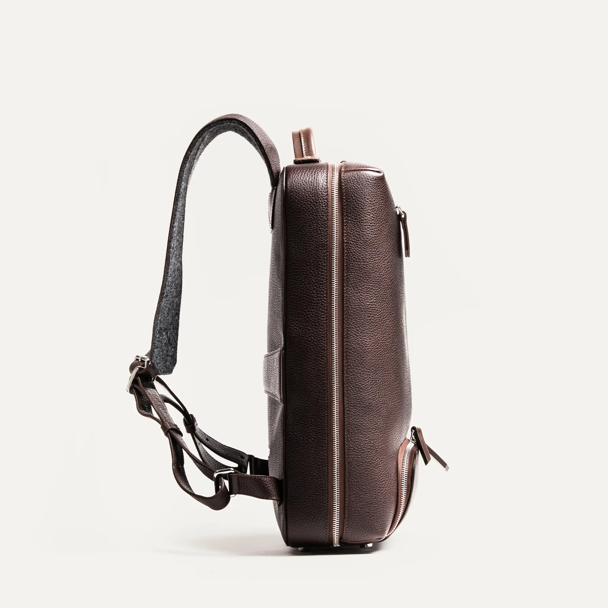 Sac à dos en cuir grainé ~ GIANI II - MARRON - Image 7