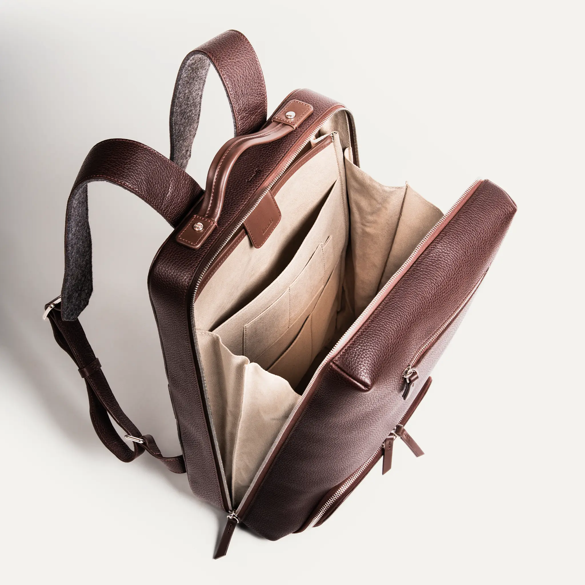 Sac à dos en cuir grainé ~ GIANI II - MARRON - Image 8