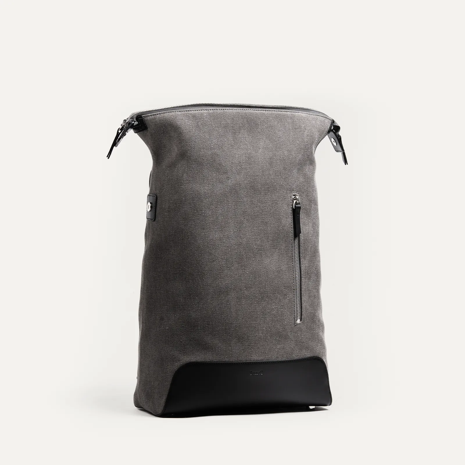 Sac à dos en toile et cuir ~ ANDREAS GRIS & NOIR - Image 5