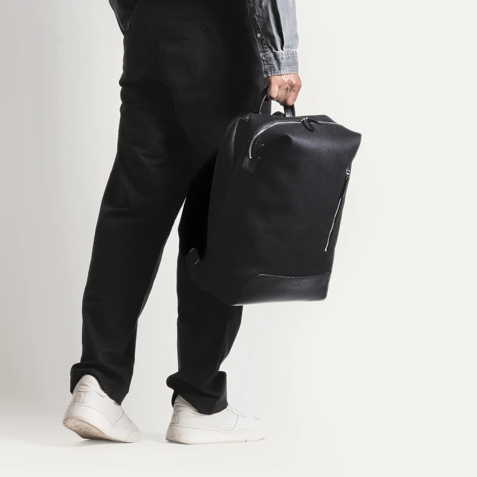 Sac à dos en toile et cuir ~ ANDREAS NOIR - Image 13