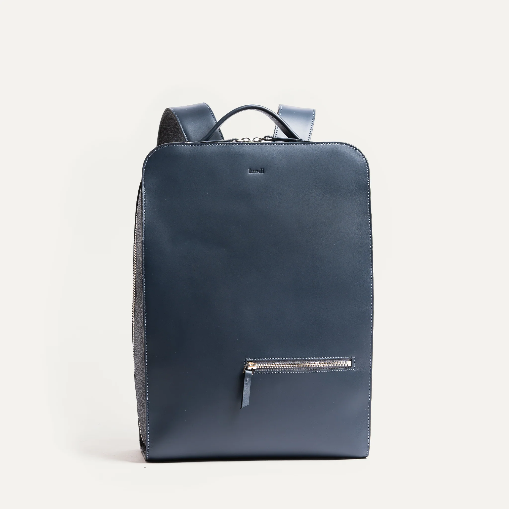 Sac à dos en cuir lisse ~ MATTEO - MARINE - Image 3